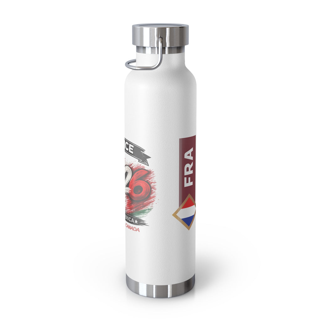 France 2026 Soccer Water Bottle — 22oz Insulated Stadium Bottle