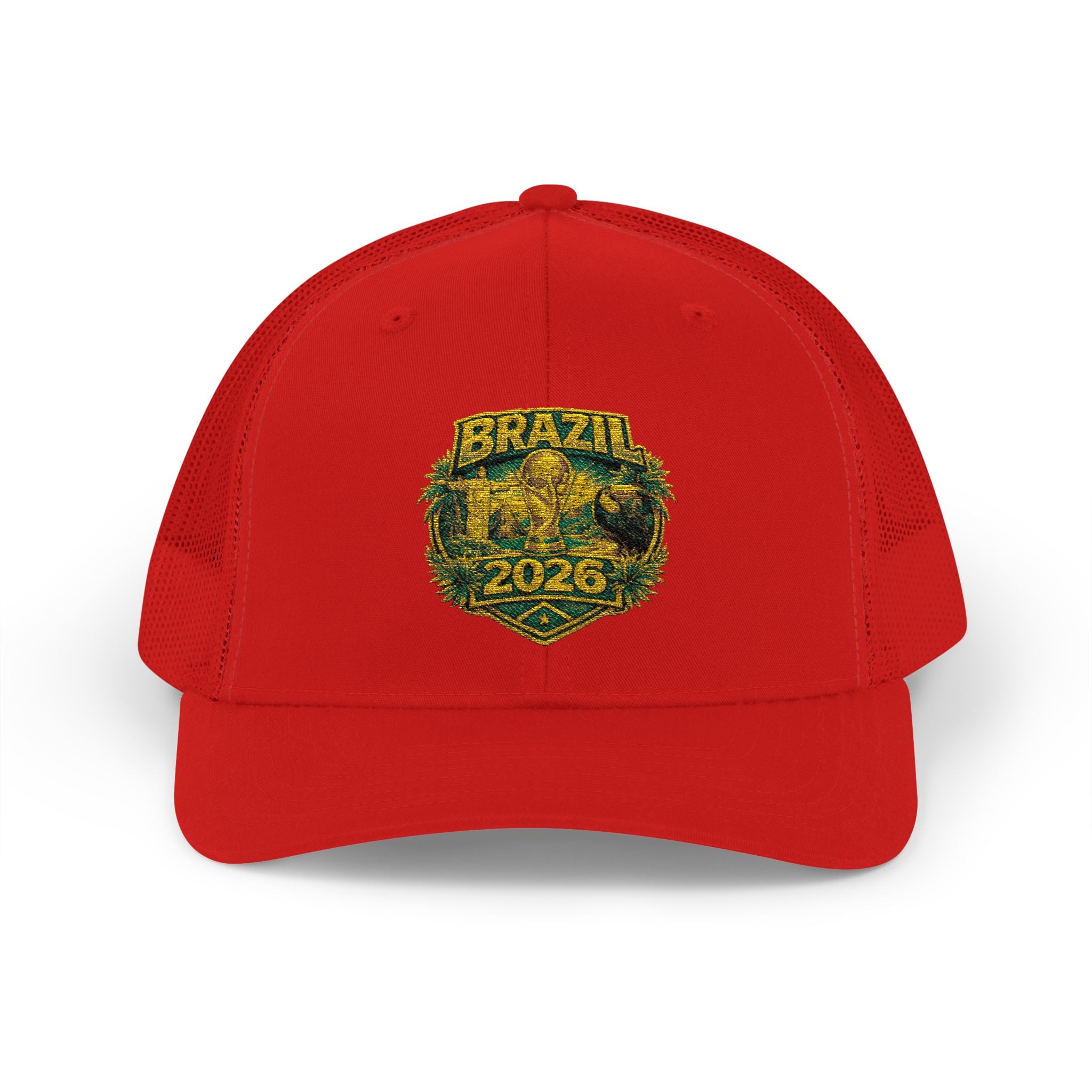 Brazil  Vintage Patch Trucker Cap — Rustic 2026 Crest Snapback