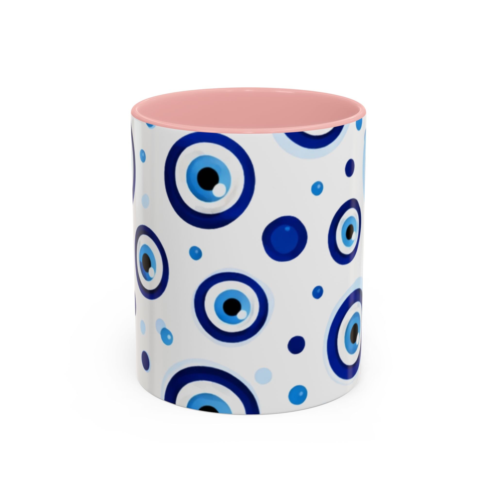 Evil Eye Accent Coffee Mug – Blue Nazar Protection Ceramic Cup (11/15oz)