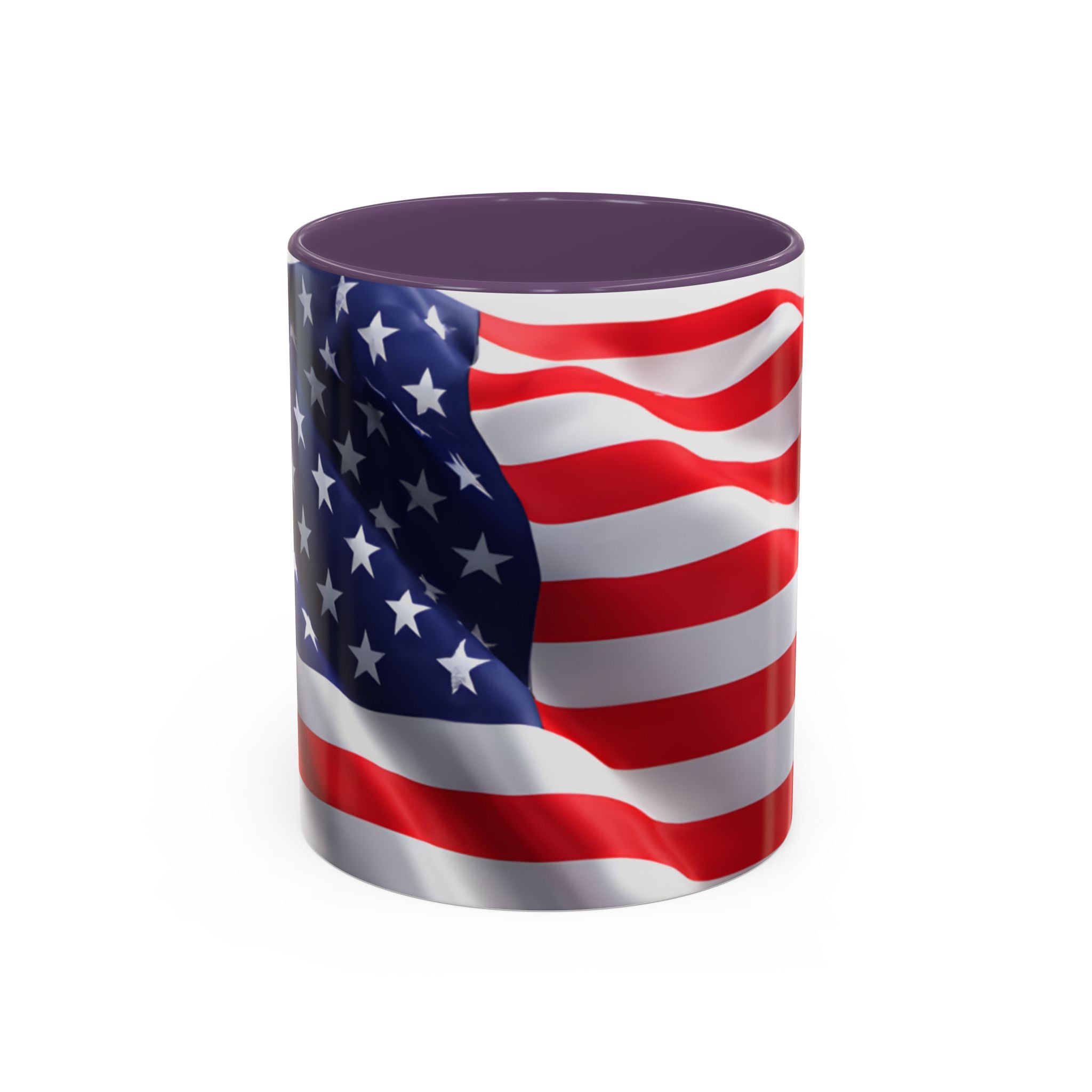 American Flag Accent Coffee Mug — Patriotic USA Stars & Stripes Ceramic Mug (11/15oz)