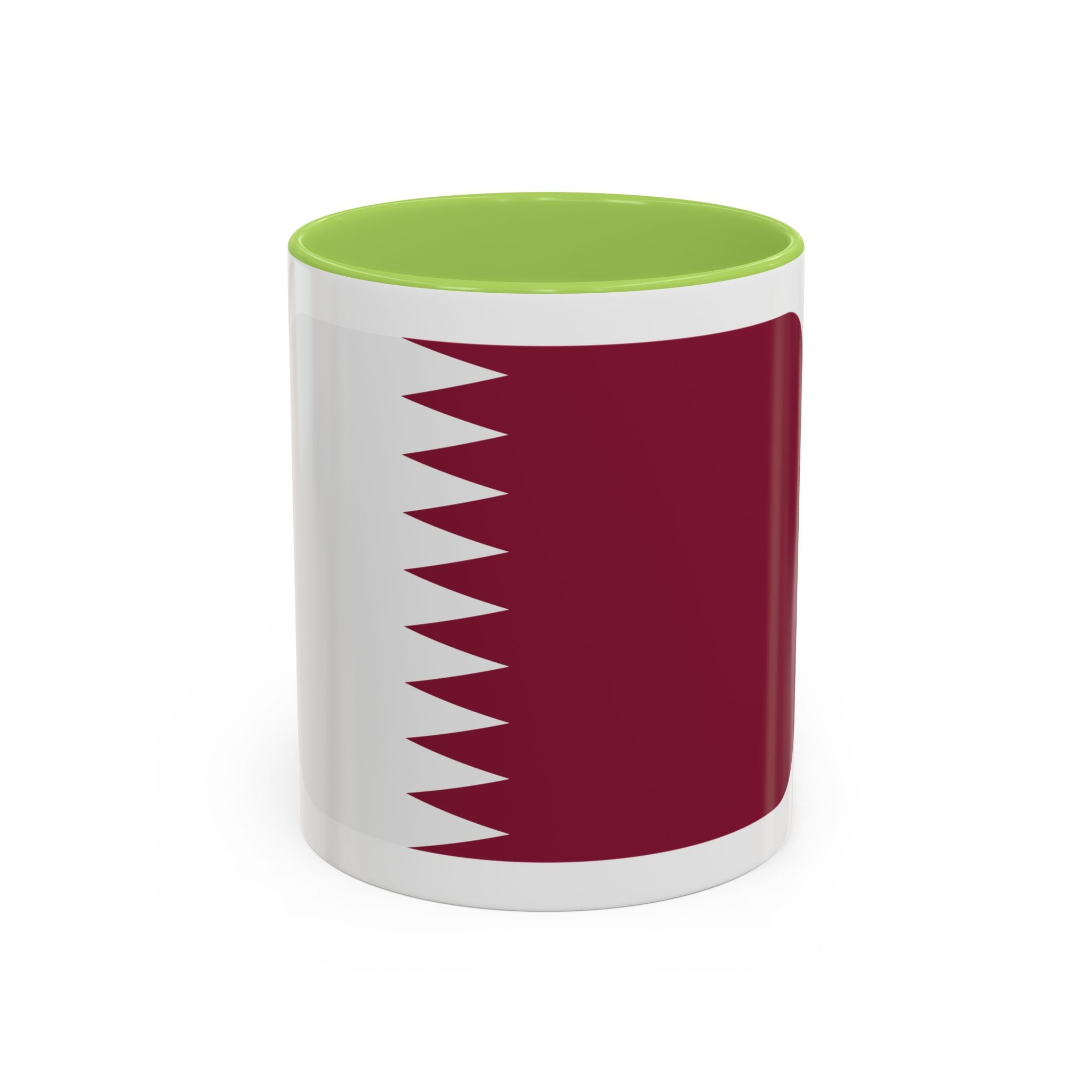 Qatar Flag Accent Coffee Mug – Maroon & White National Pride 11/15oz
