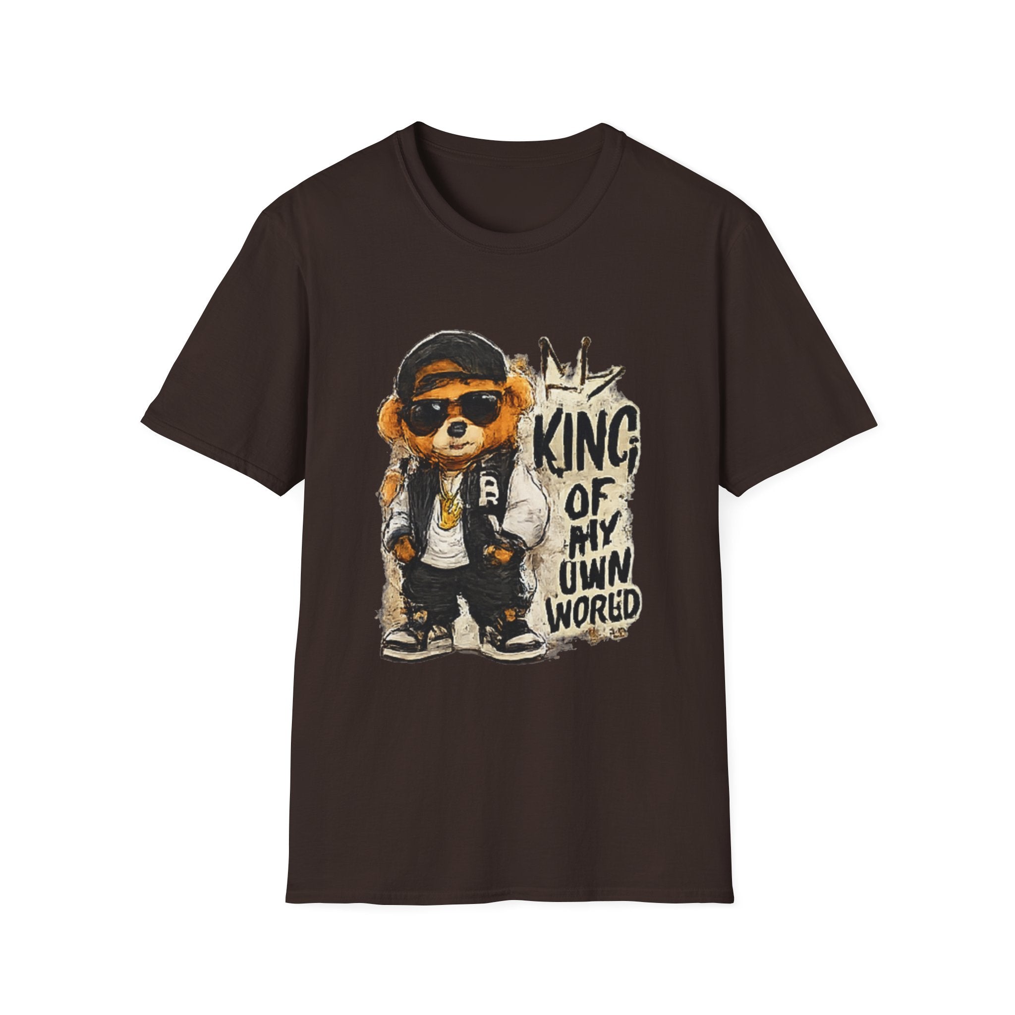 T-Shirt — 'King of My Own World' Cute Bear Graphic Tee