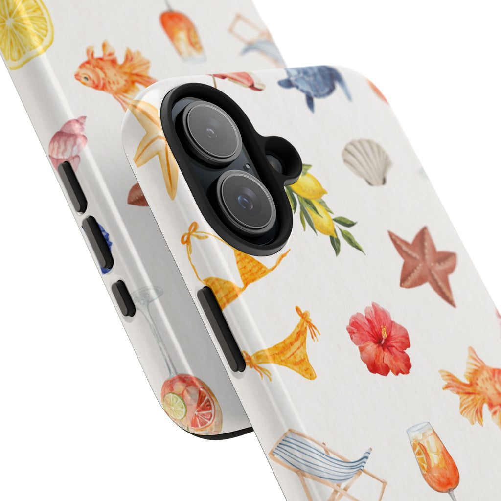 Summer Seashells Pattern Tough Phone Case — Beach Vacation Phone Cover