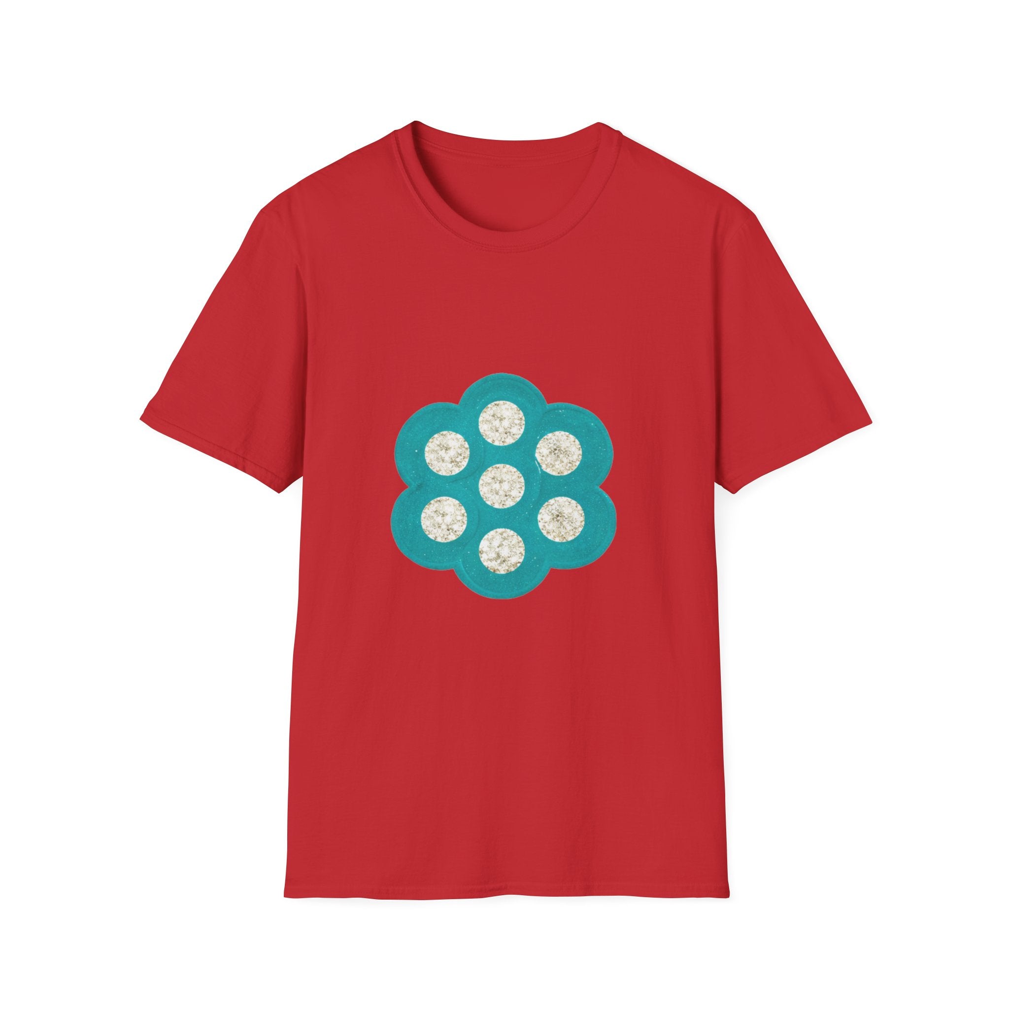 Teal Floral Honeycomb Graphic T-Shirt