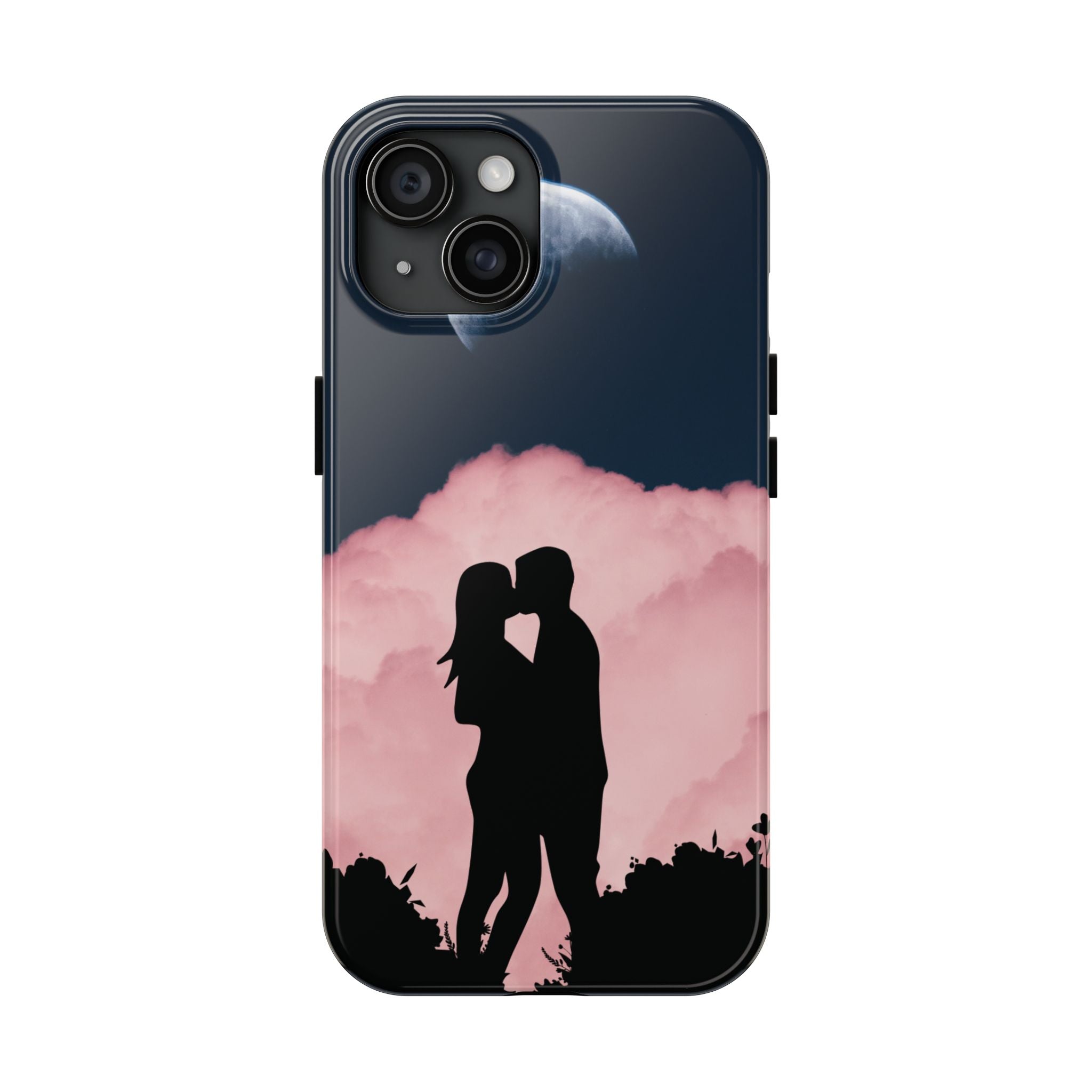 Tough Phone Case — Romantic Couple Silhouette with Moon & Pink Cloud