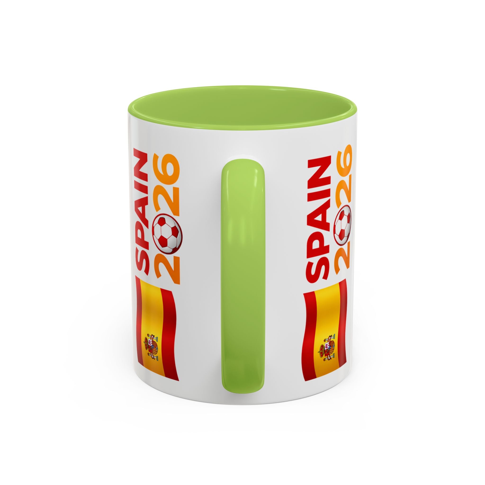 Spain 2026 Soccer Trophy Accent Coffee Mug — Spain Flag Football Fan Gift (11/15oz)