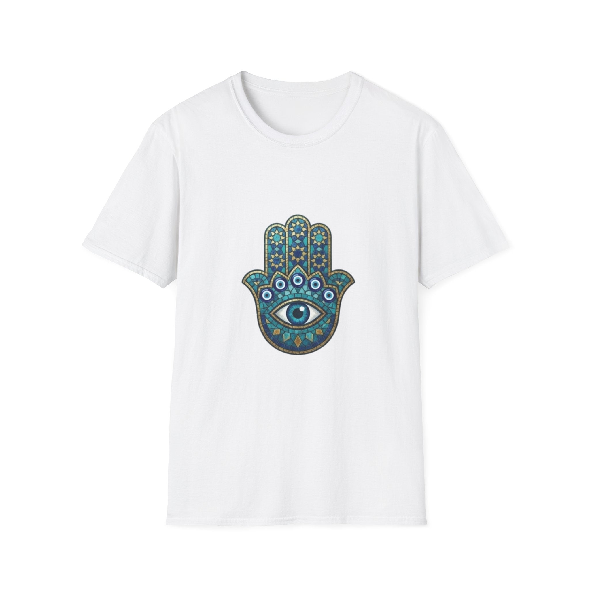 Hamsa Hand Tee with Evil Eye Print — Protective Symbol T-Shirt