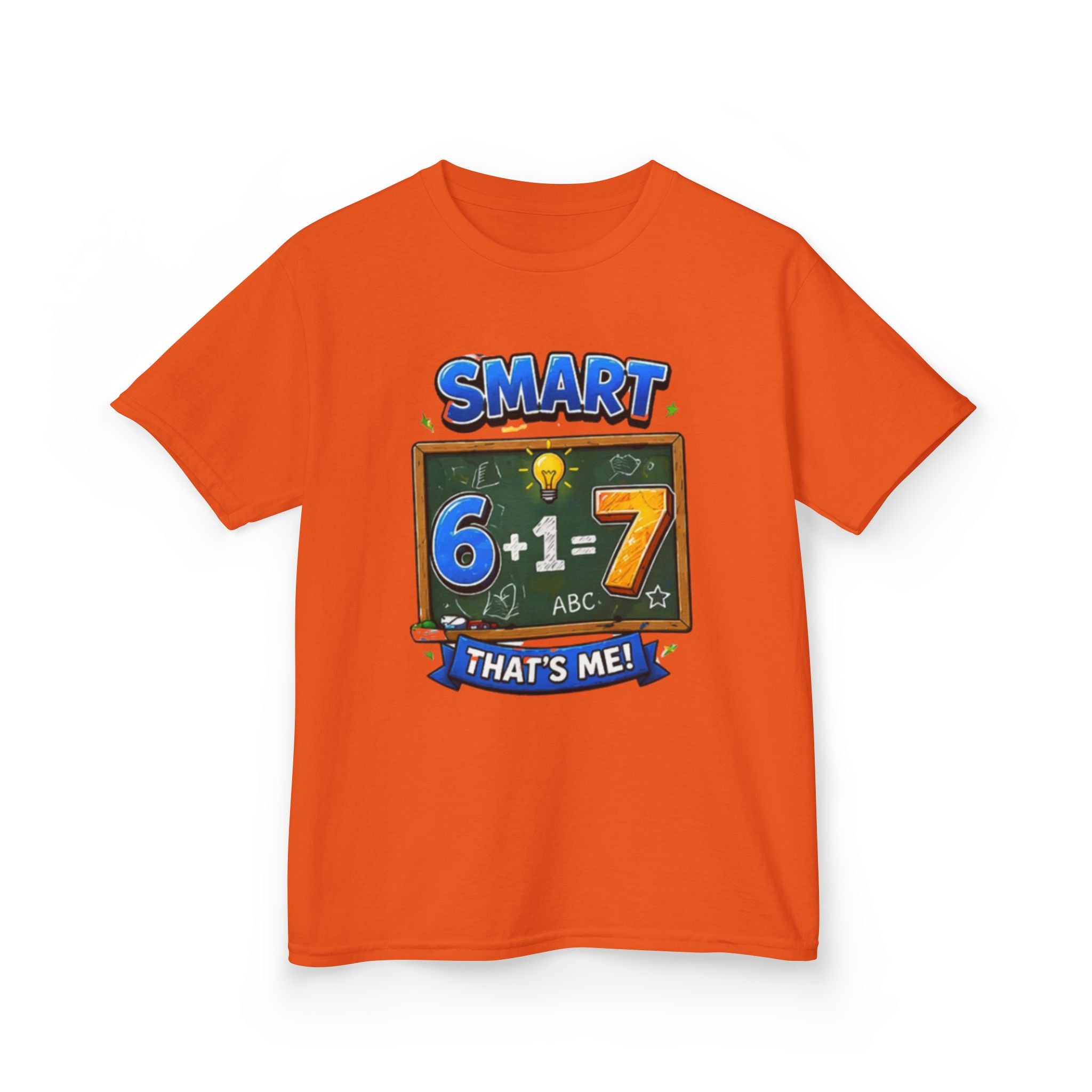 Kids 'Smart: 6+1=7 That's Me!' T-Shirt – Fun Back-to-School Math Tee
