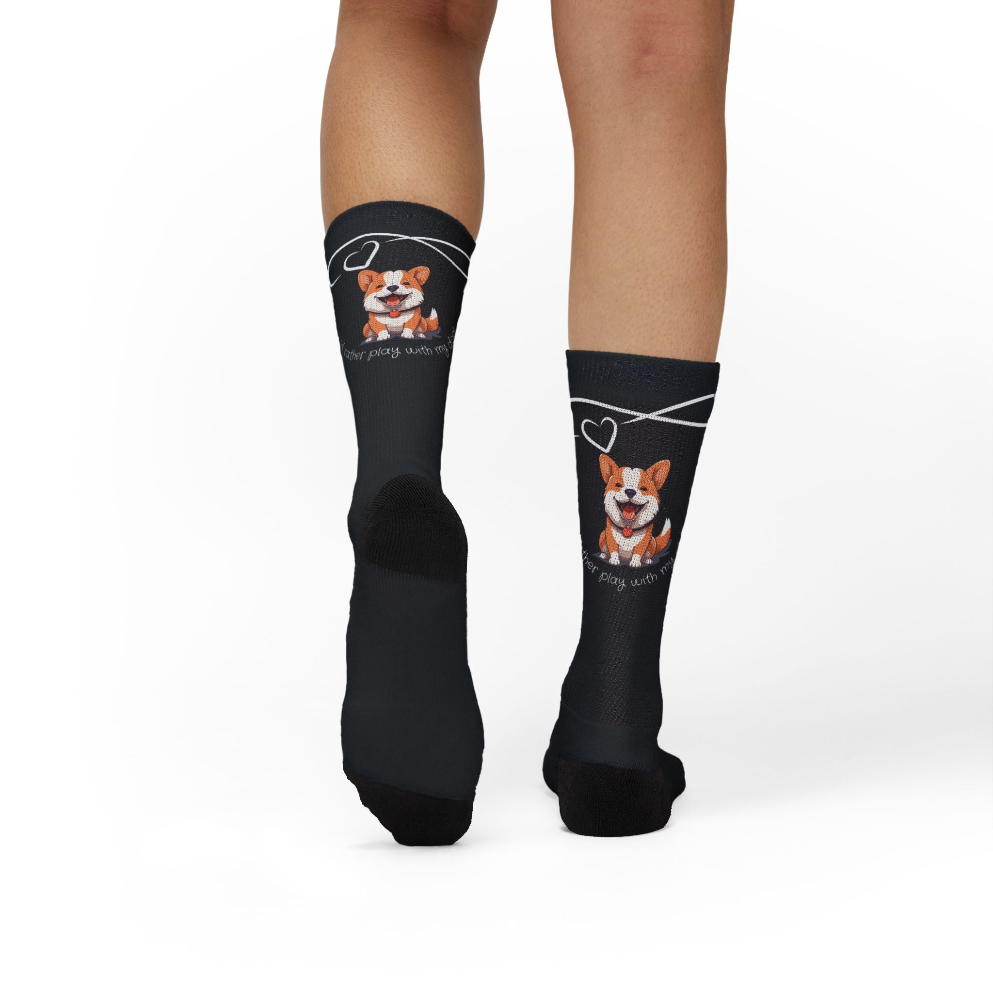 Corgi Love Sublimation Socks — "You’re My Favorite" Cute Dog Crew Socks
