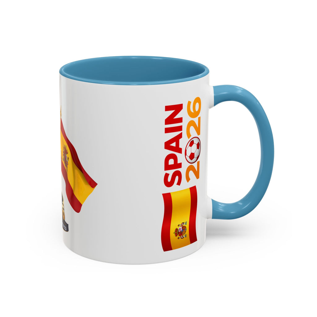 Spain 2026 Soccer Trophy Accent Coffee Mug — Spain Flag Football Fan Gift (11/15oz)