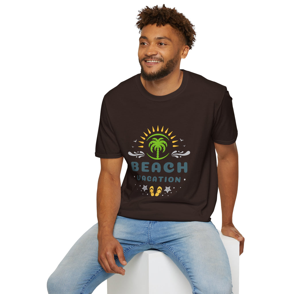 Beach Vacation T-Shirt — Palm Tree Sunset Graphic Tee