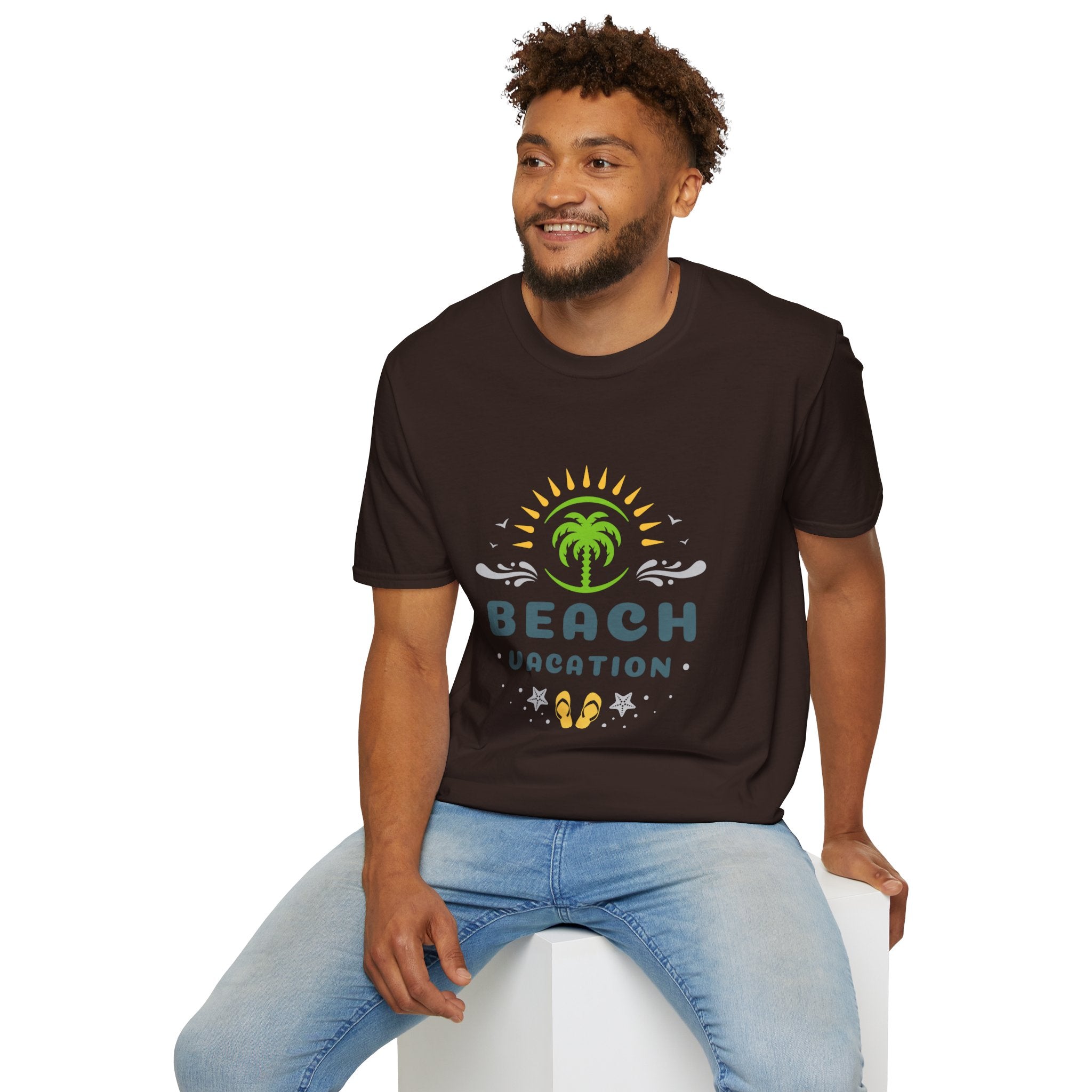 Beach Vacation T-Shirt — Palm Tree Sunset Graphic Tee
