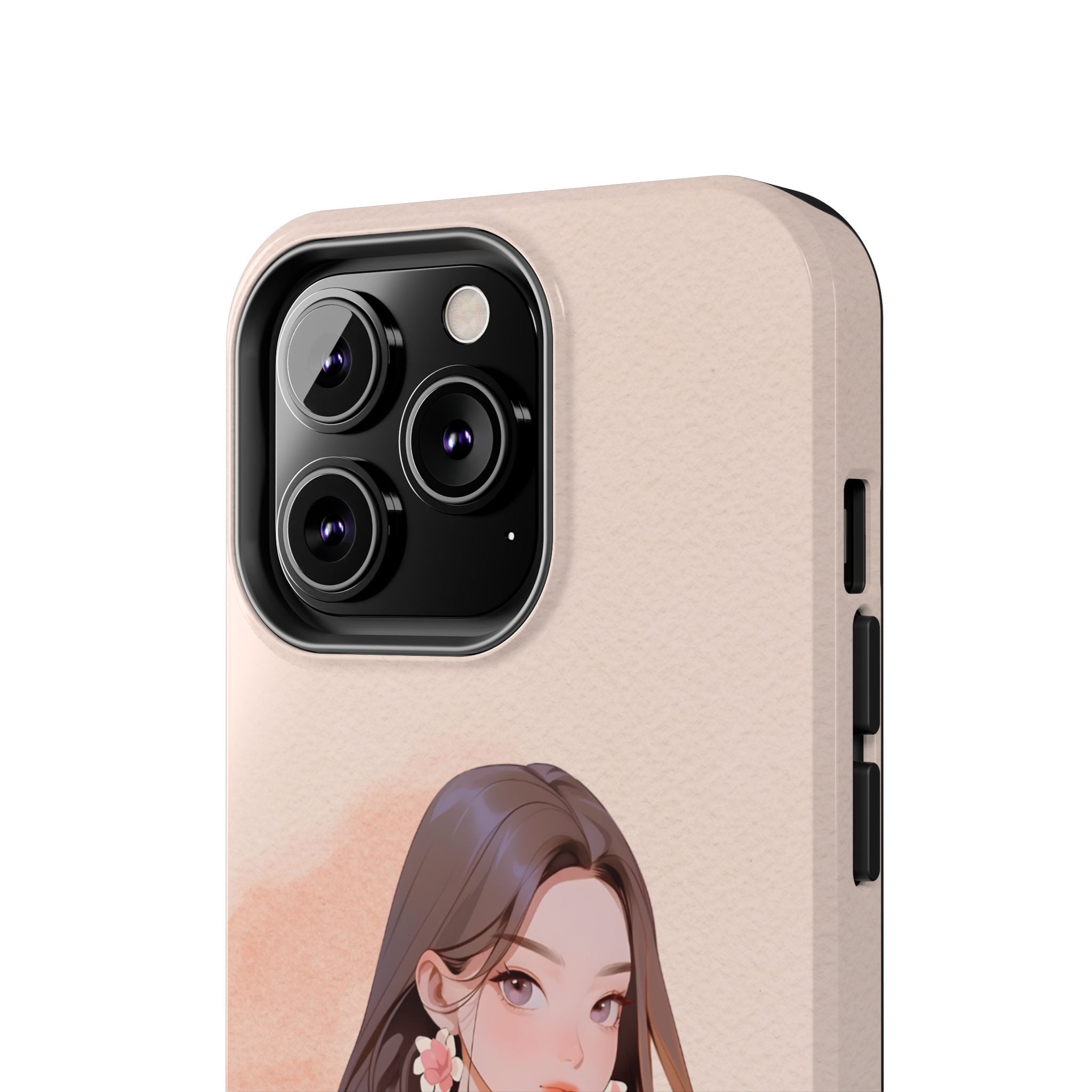 Tough Phone Case — Elegant Anime Girl Illustration, Protective Slim Phone Cover