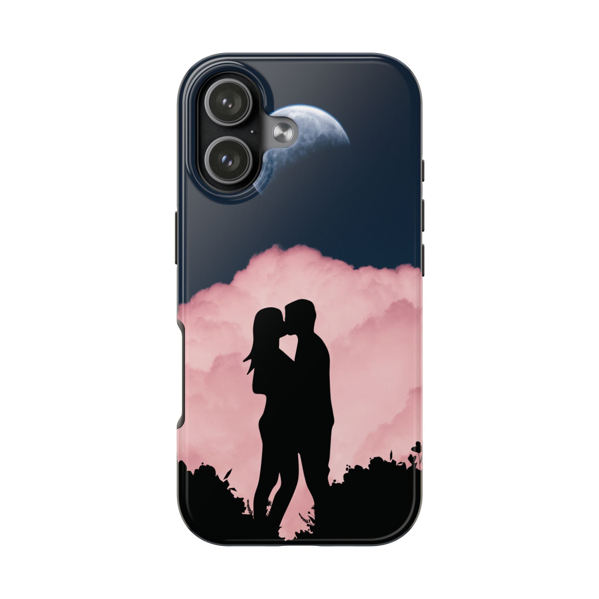 Tough Phone Case — Romantic Couple Silhouette with Moon & Pink Cloud