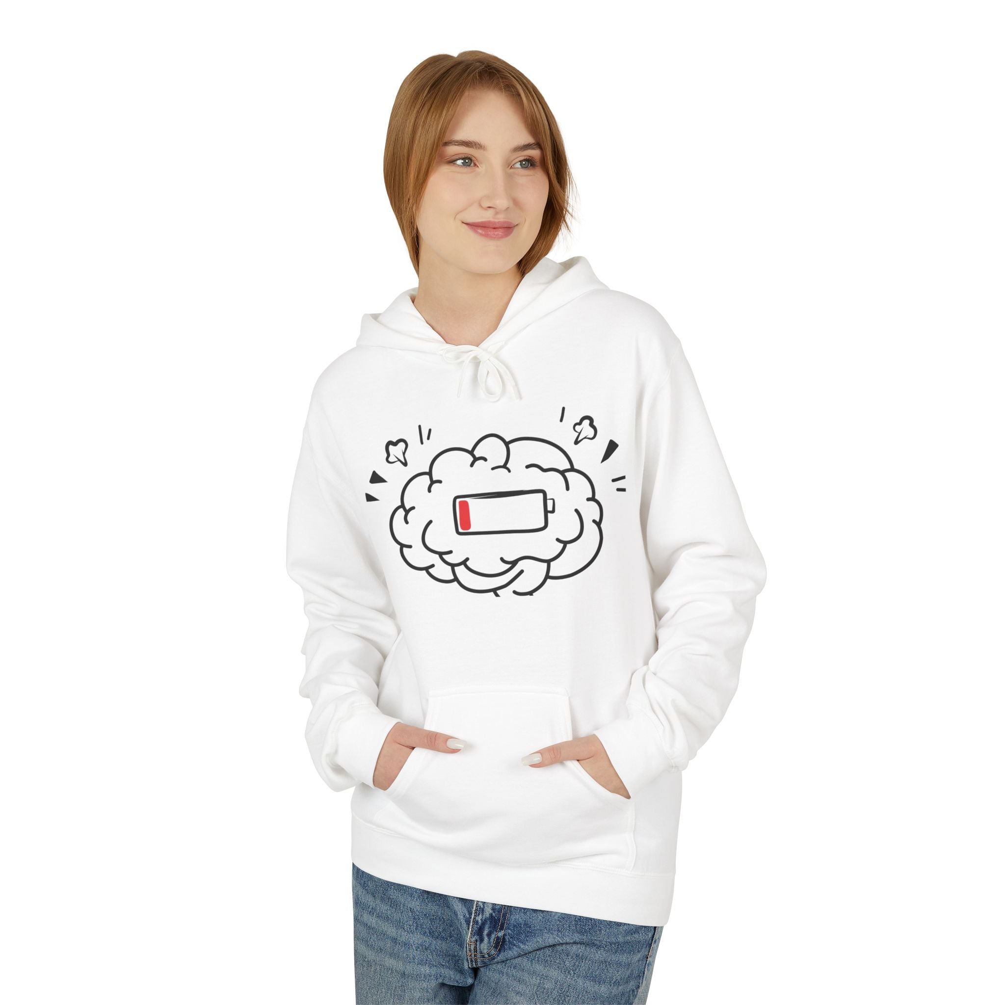 Low Battery Human Unisex Midweight Softstyle Fleece Hoodie