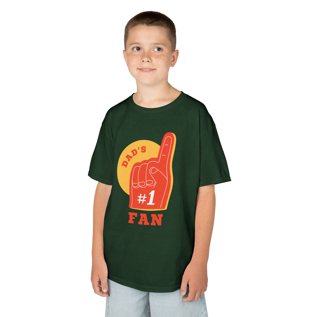 Kids Tee — "Dad's #1 Fan" Foam Finger Graphic