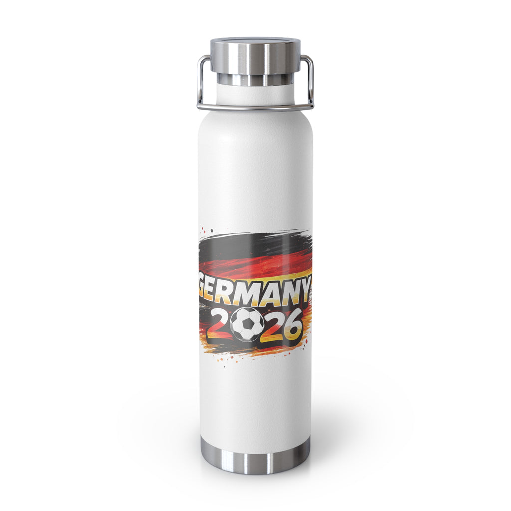 Germany 2026 Soccer Water Bottle — 22oz Insulated Travel Flask