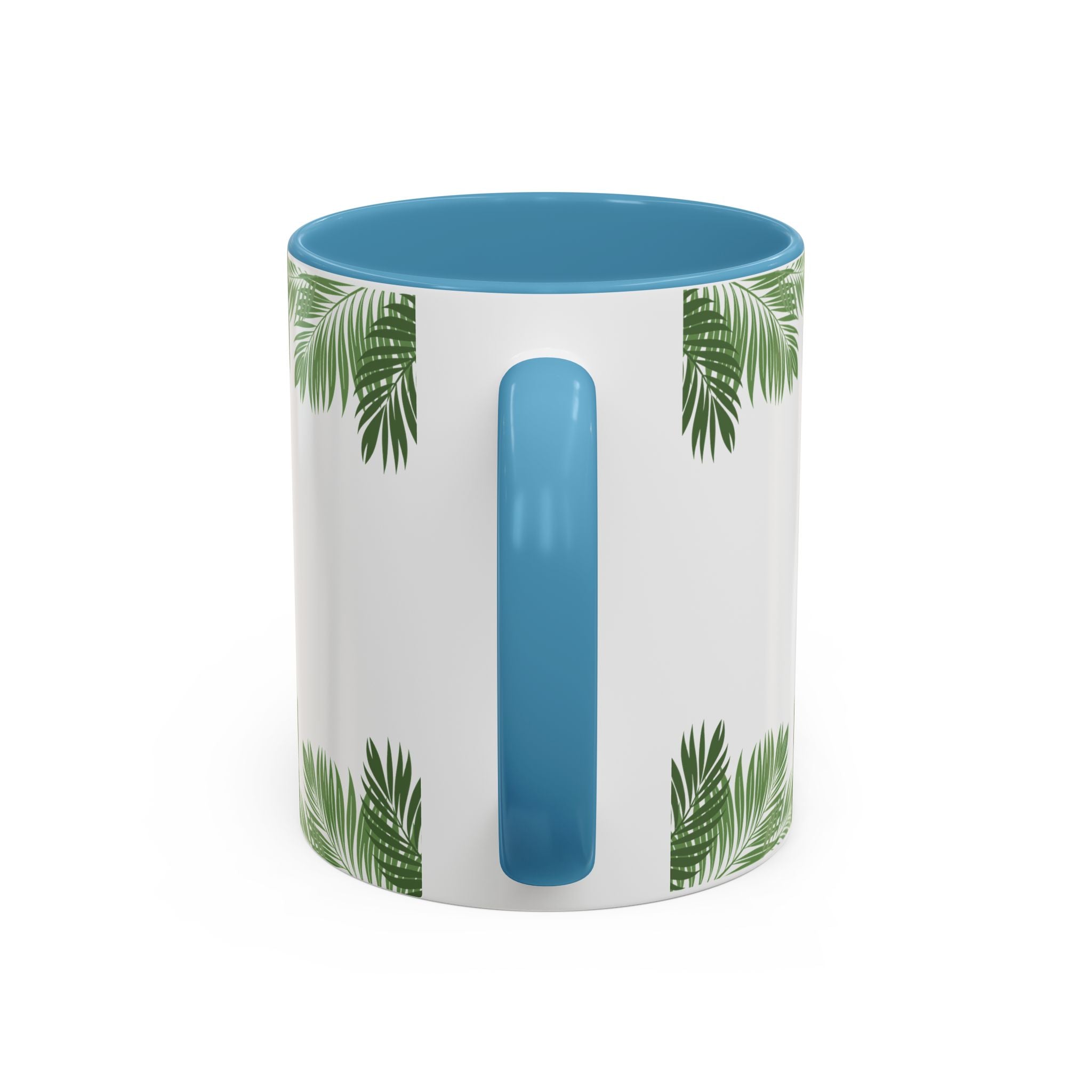 Tropical Palm Coffee Mug — Beachy Accent Mug with Palm Leaves (11oz)