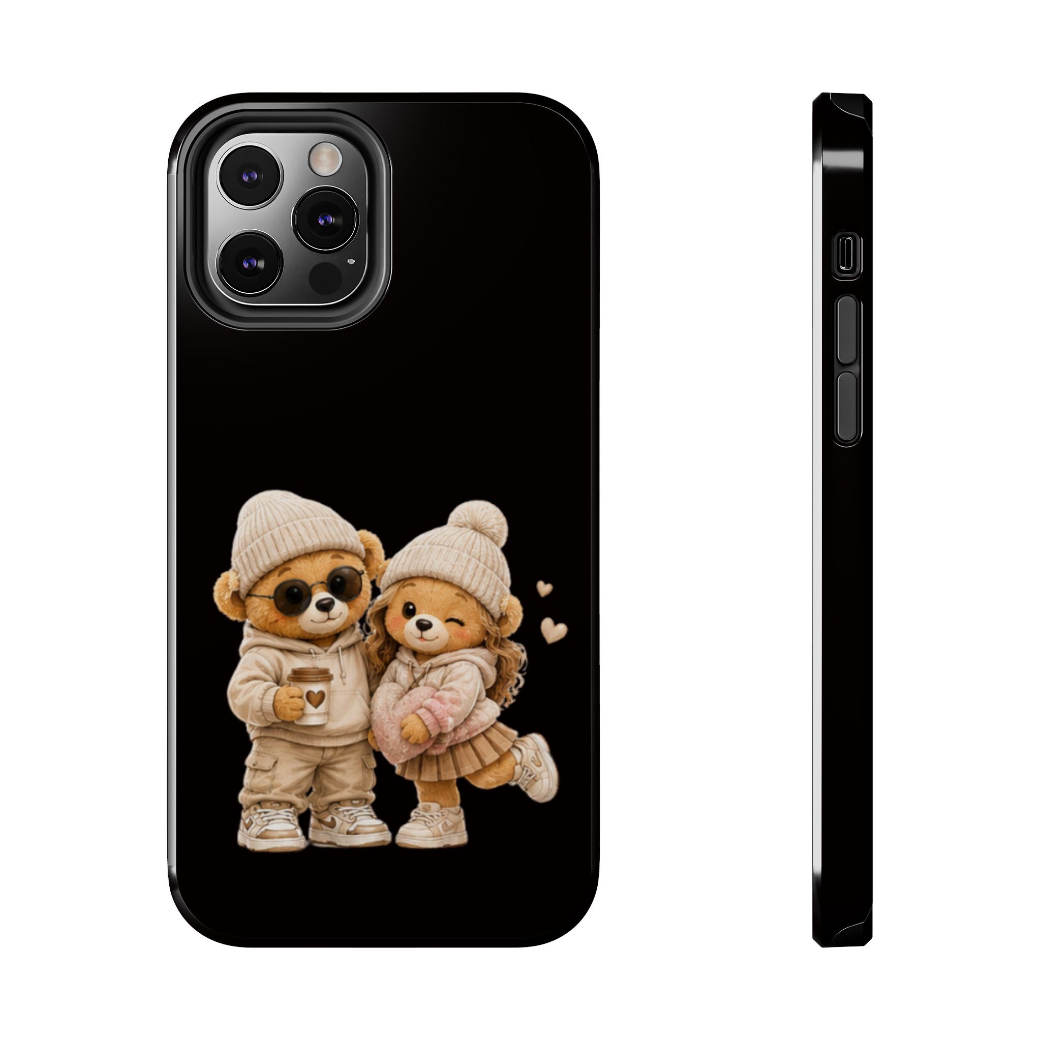 Cute Couple Bears Tough Phone Case — Cozy Winter Bear Phone Cover