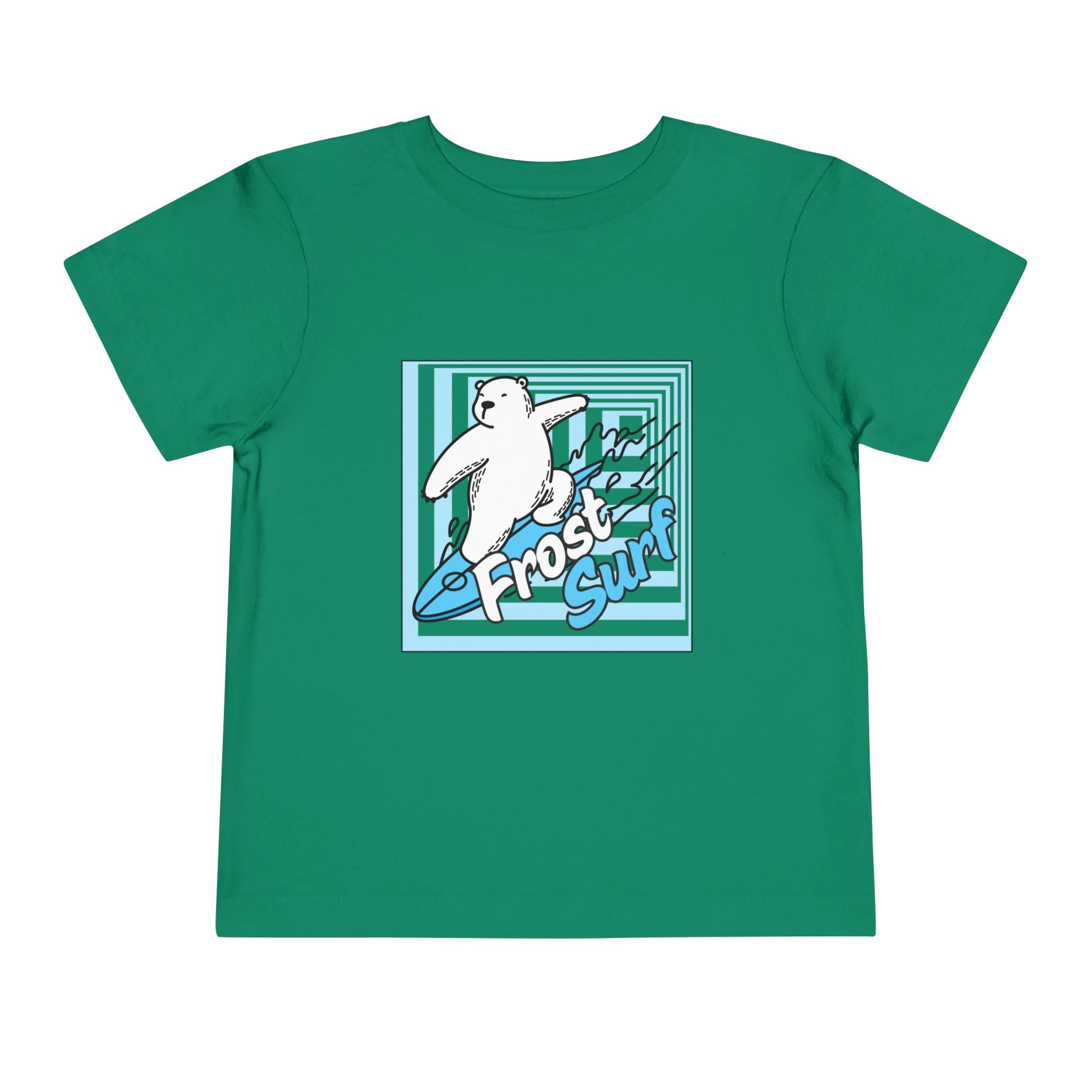 Frost Surf Polar Bear Toddler Tee — Cute Surfing Arctic Graphic Shirt