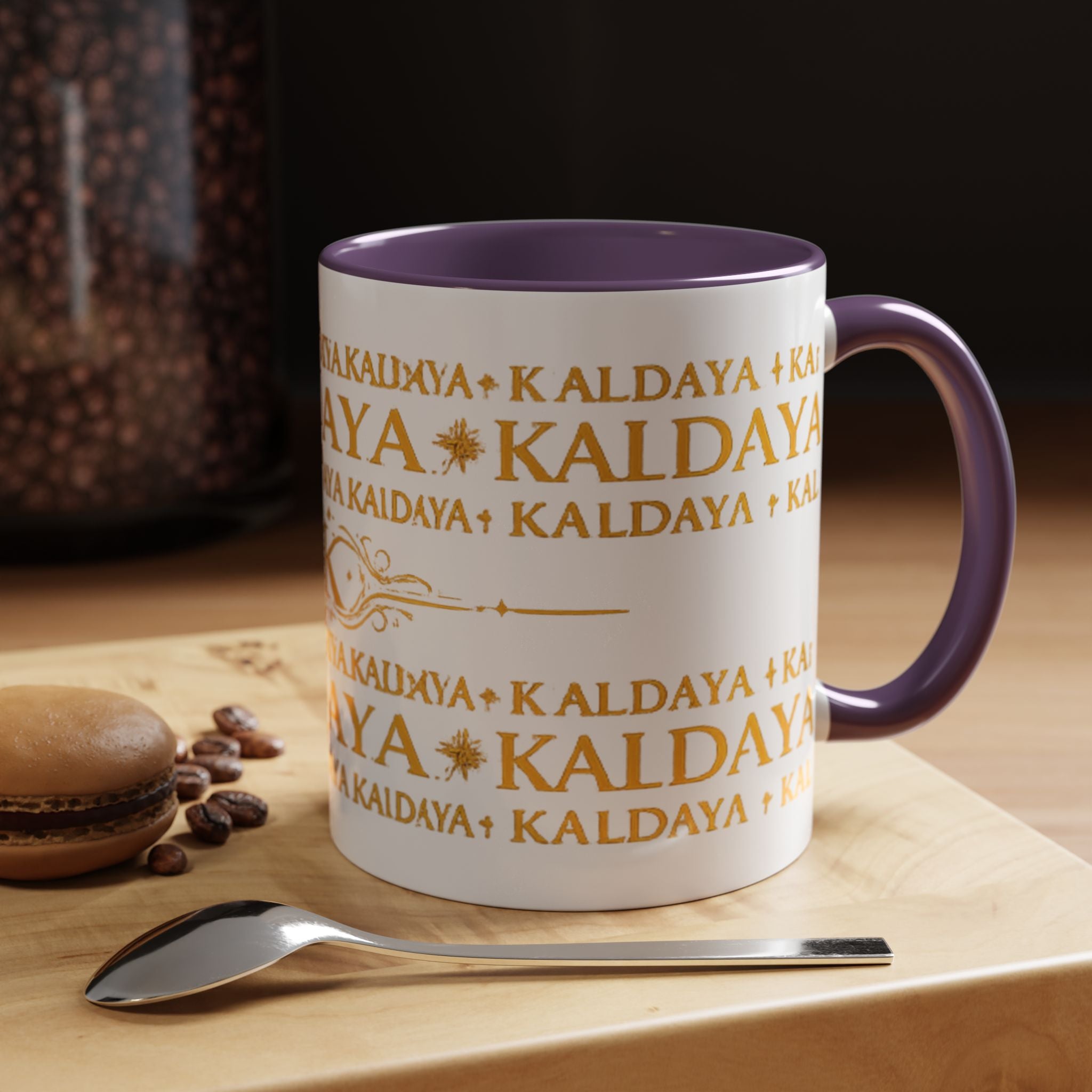 KALDAYA Monogram Accent Coffee Mug – Gold Script 11/15oz