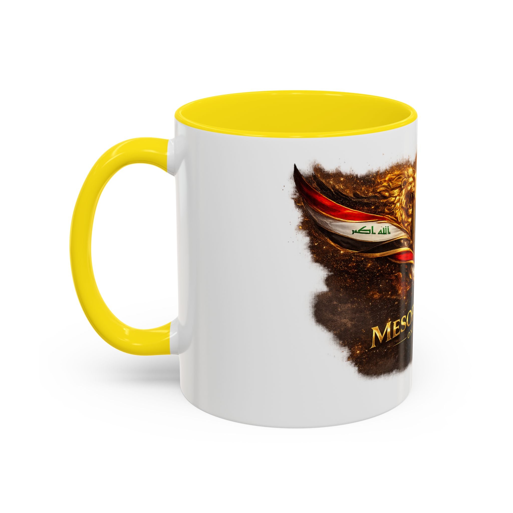 Mesopotamia "One Blood" Accent Coffee Mug – Patriotic Golden Emblem (11oz)