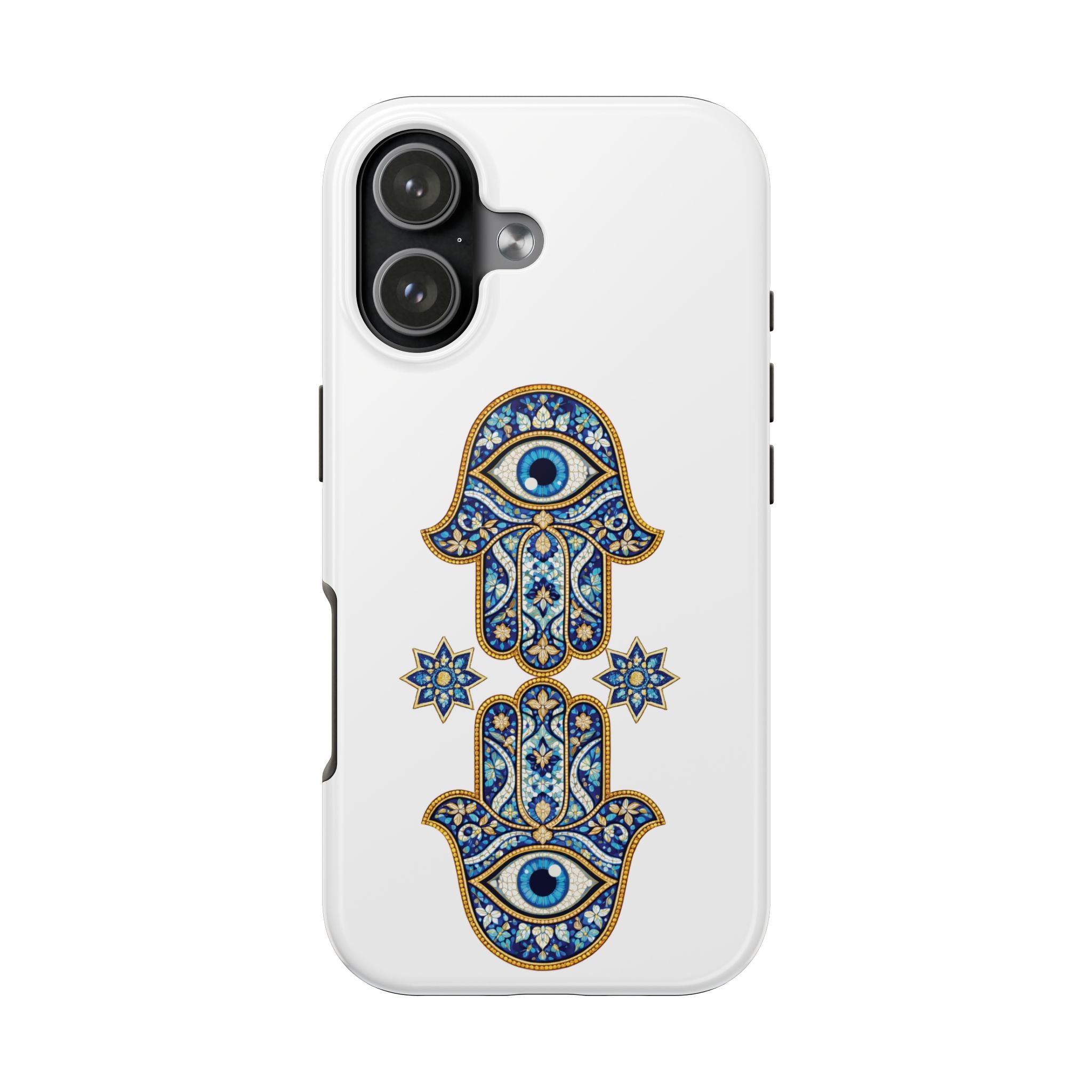 Hamsa Eye Tough Phone Case — Blue Mosaic Protective Phone Cover