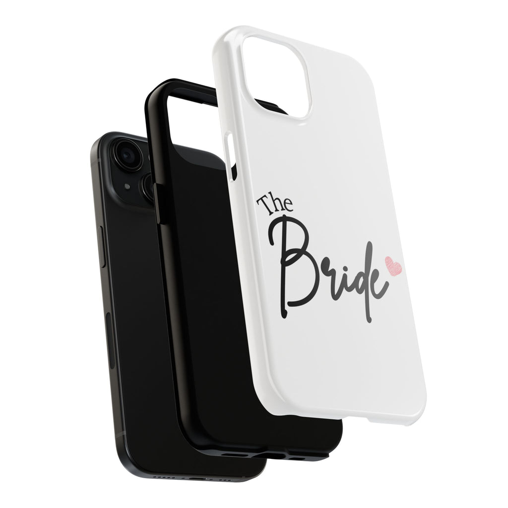 Bride Tough Phone Case — "The Bride" Script with Pink Heart | Bachelorette & Wedding Accessory