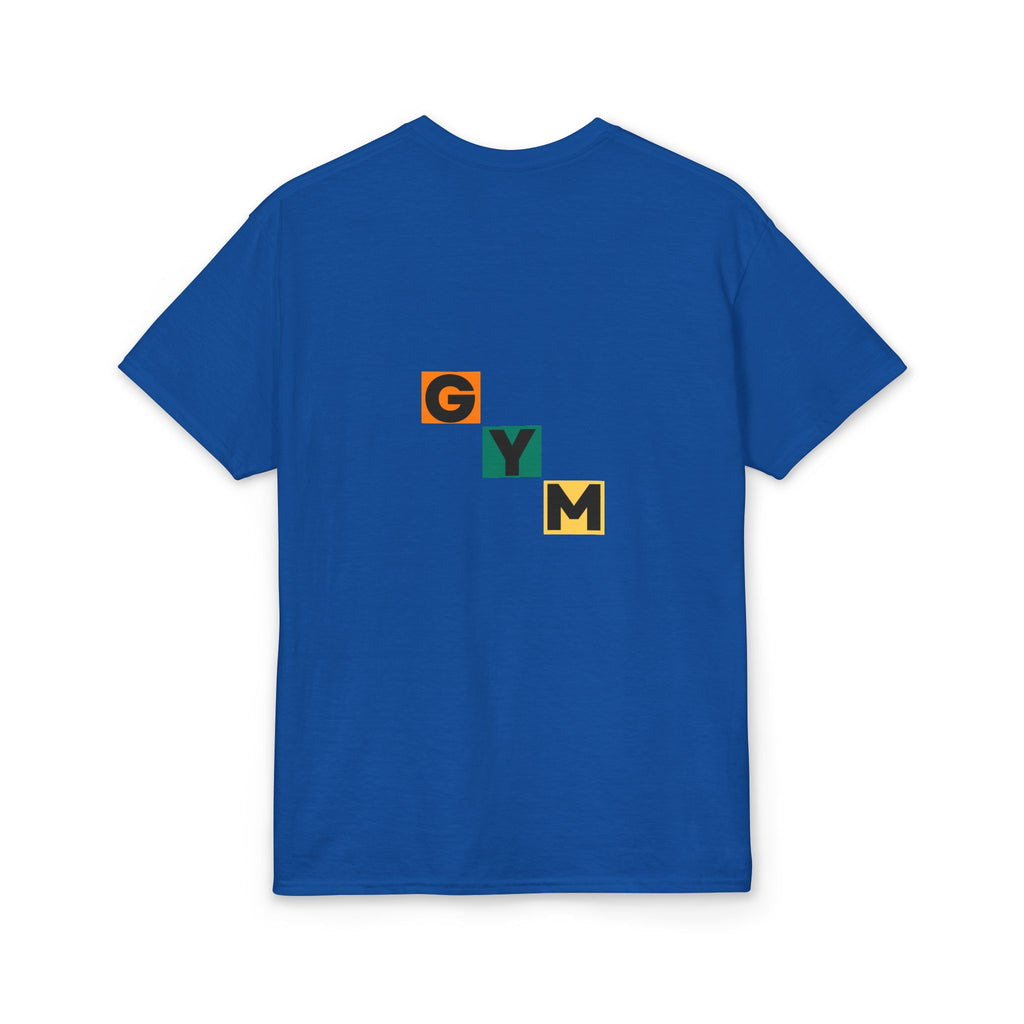 Gym Blocks Graphic T-Shirt — Retro Fitness Silhouette Tee
