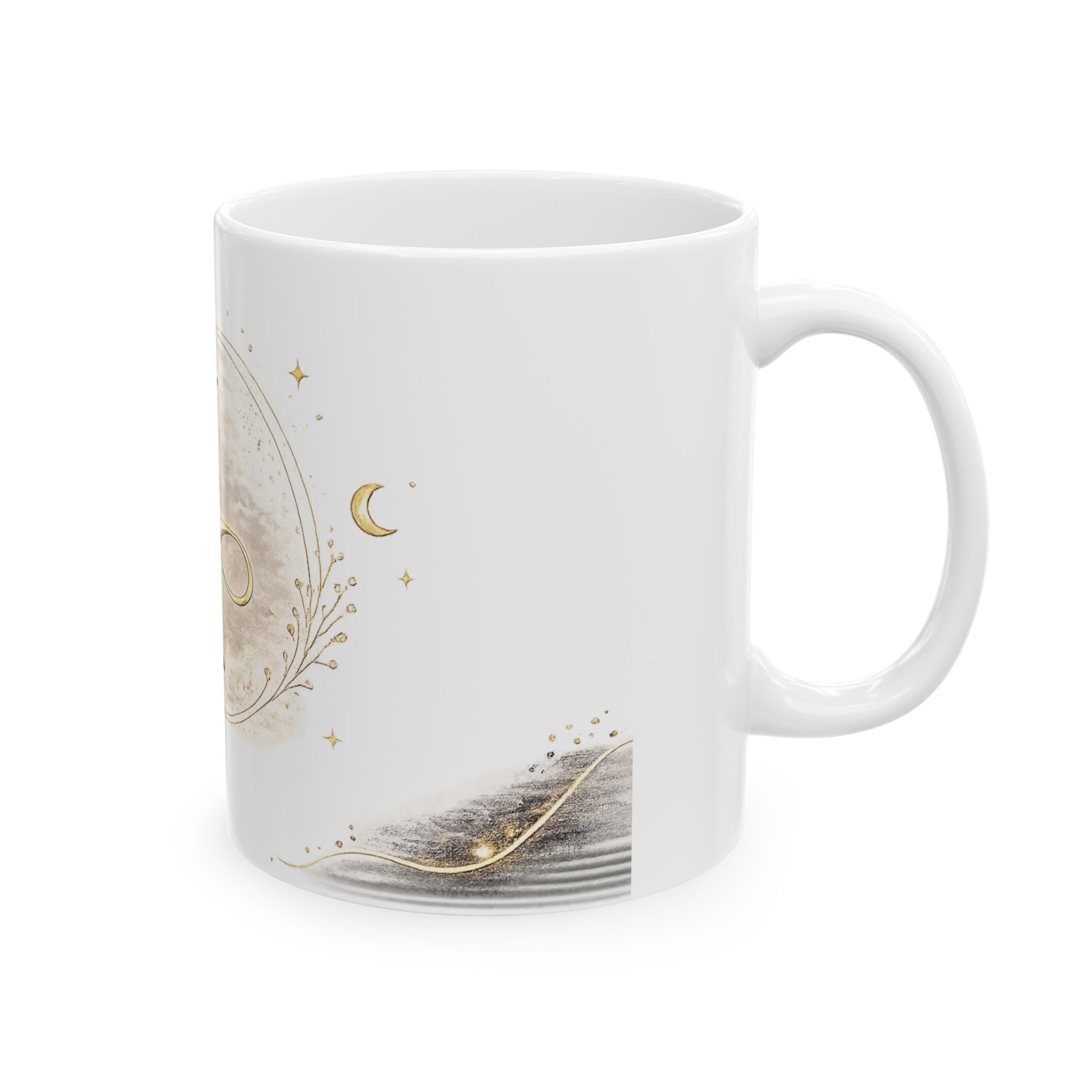 Monogram Mug - Elegant Letter H Ceramic Coffee Cup