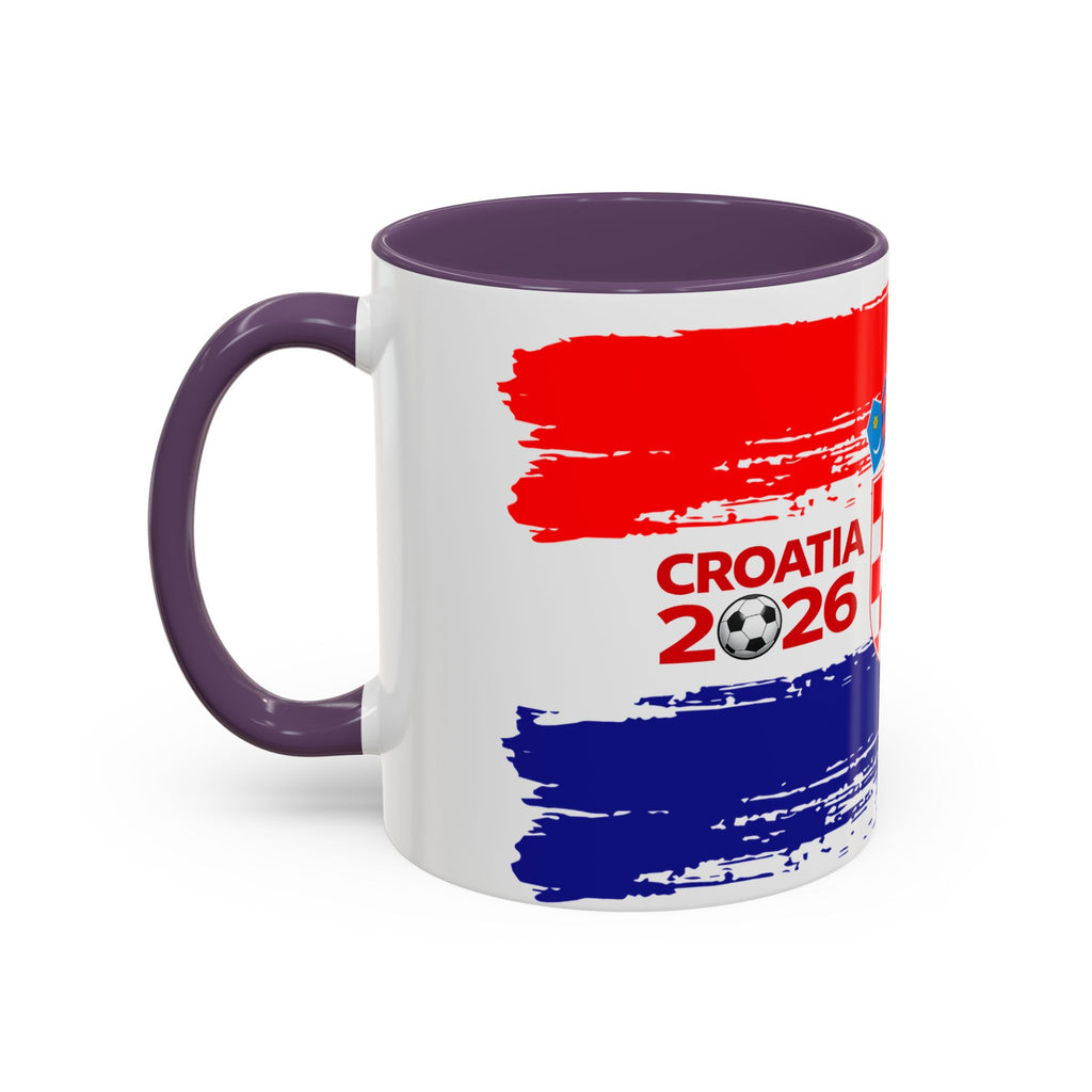 Croatia 2026 Accent Coffee Mug – Red White Blue Crest Soccer Fan Gift