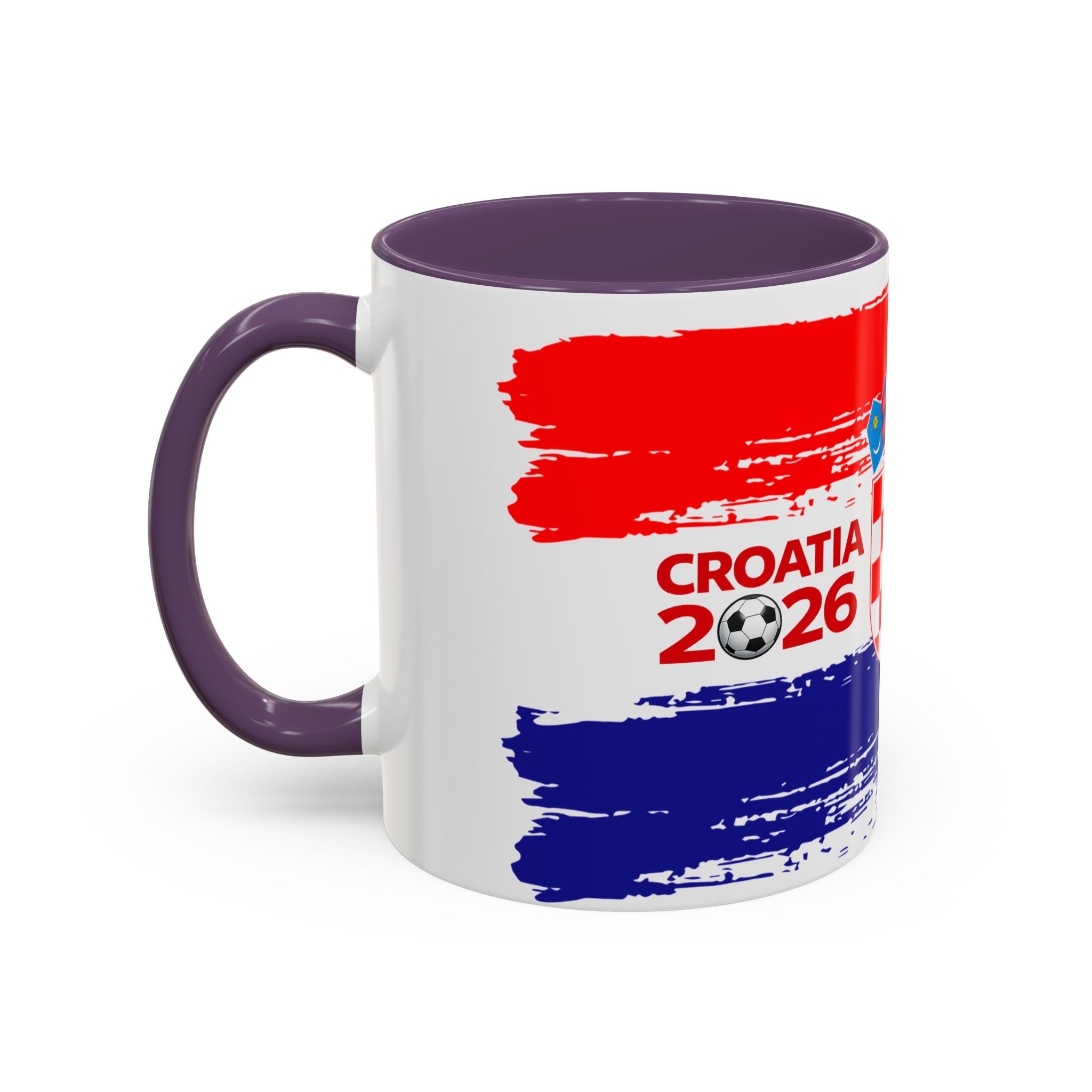 Croatia 2026 Accent Coffee Mug – Red White Blue Crest Soccer Fan Gift