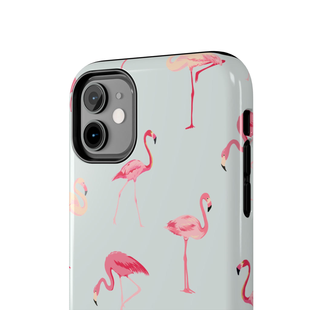 Flamingo Pattern Tough Phone Case — Cute Pink Birds Protective Phone Cover