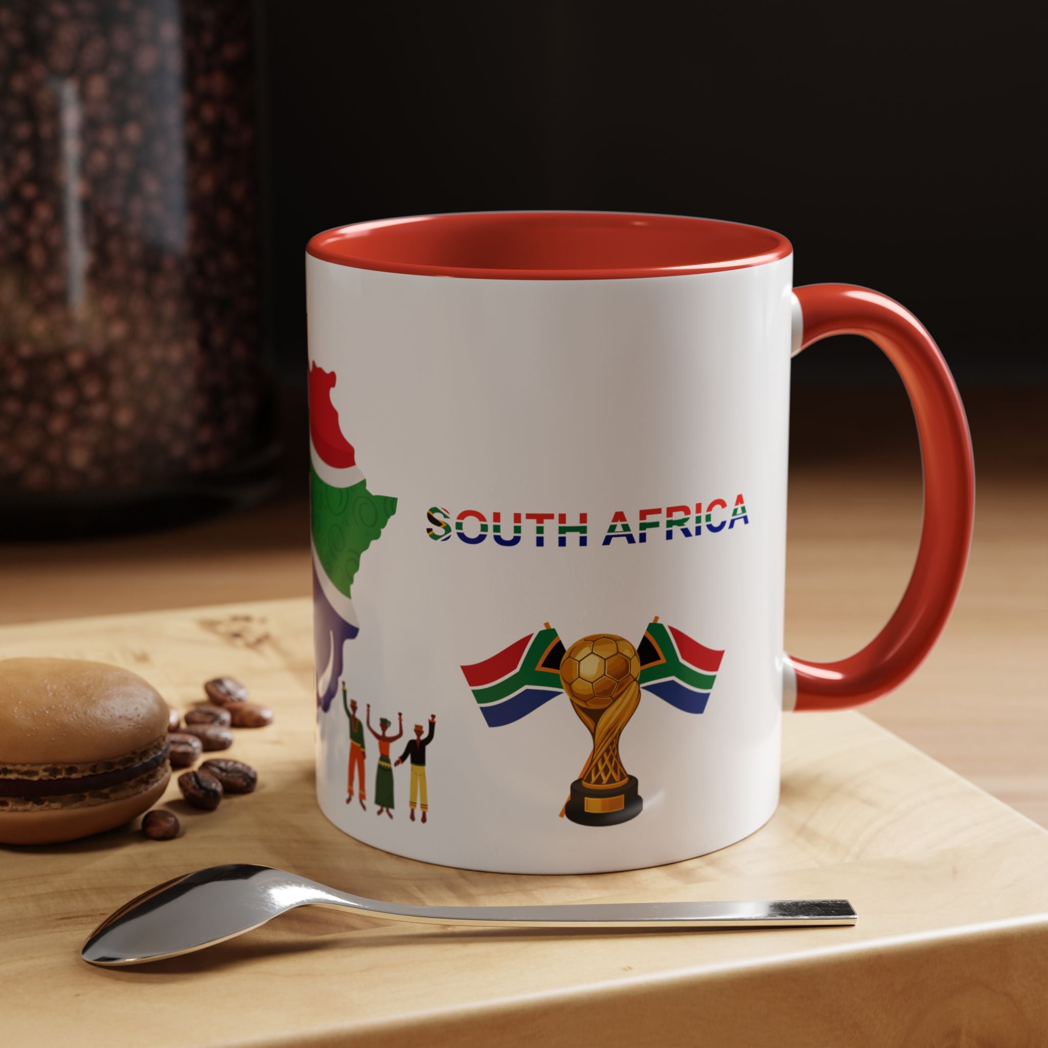 South Africa Coffee Mug — Map, Flag & Trophy Design (11/15oz)