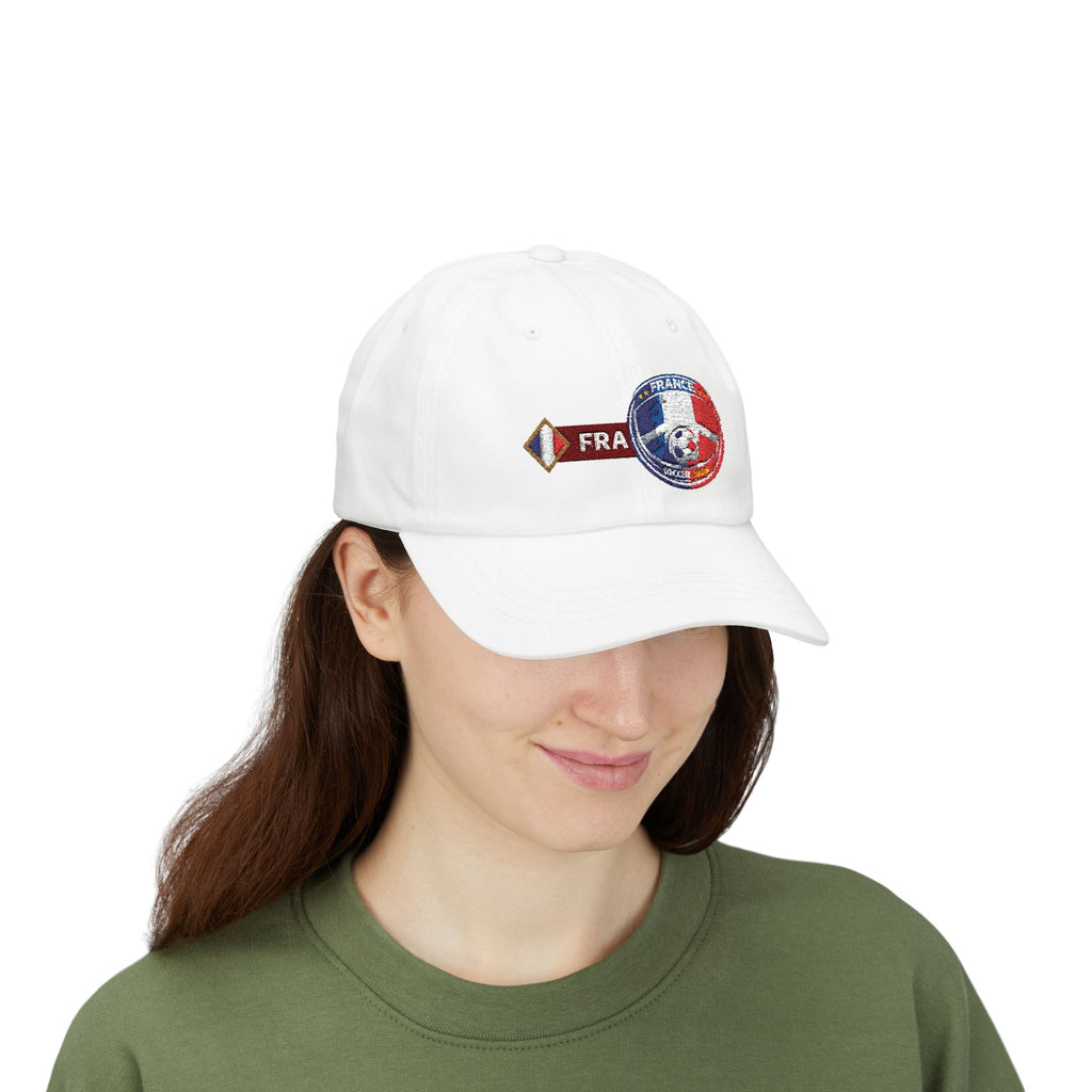 France Soccer Dad Cap — Embroidered French Flag Crest Hat