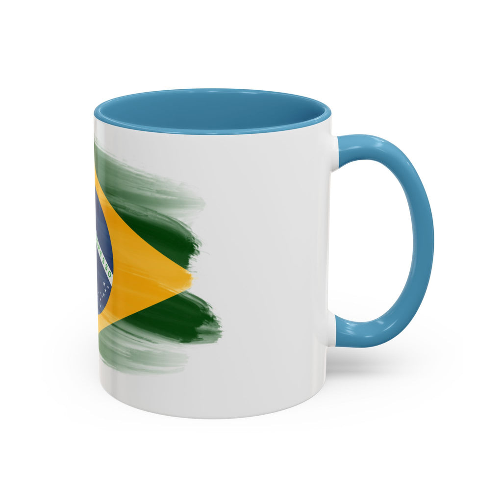 Brazil Flag Coffee Mug — Accent Ceramic Tea Cup (11/15 oz)