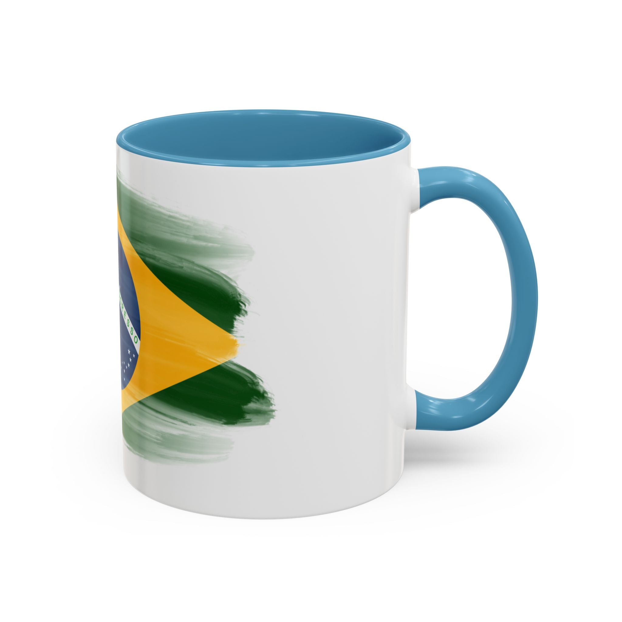 Brazil Flag Coffee Mug — Accent Ceramic Tea Cup (11/15 oz)