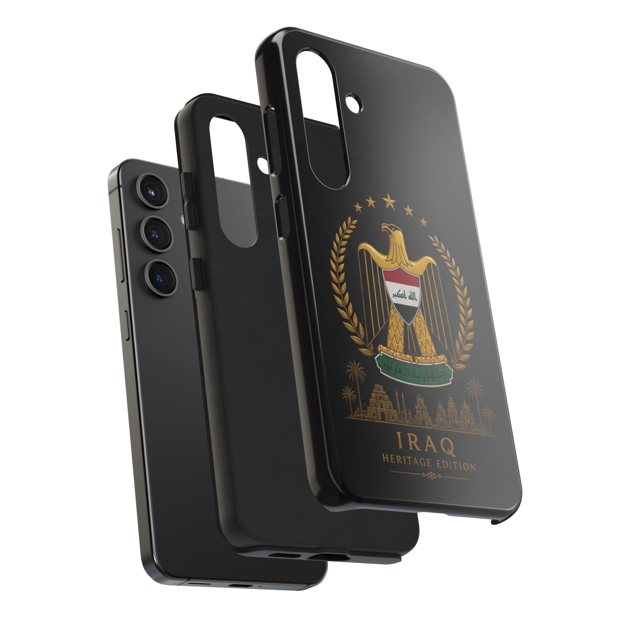 Iraq Coat of Arms Tough Phone Case — Arabic ‘Allahu Akbar’ Military Eagle Design