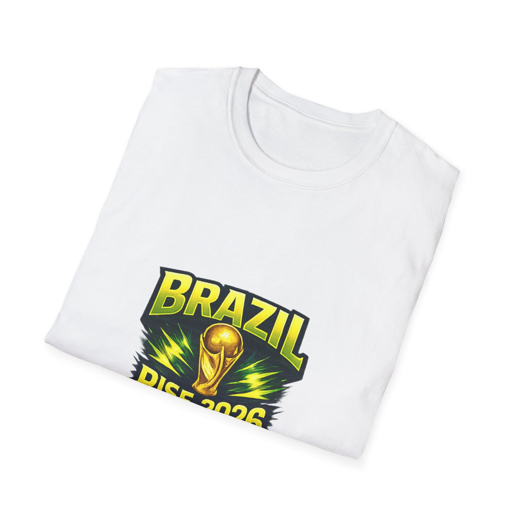 Brazil Rise 2026 T-Shirt — Cup Soccer Brazil Map Graphic Tee