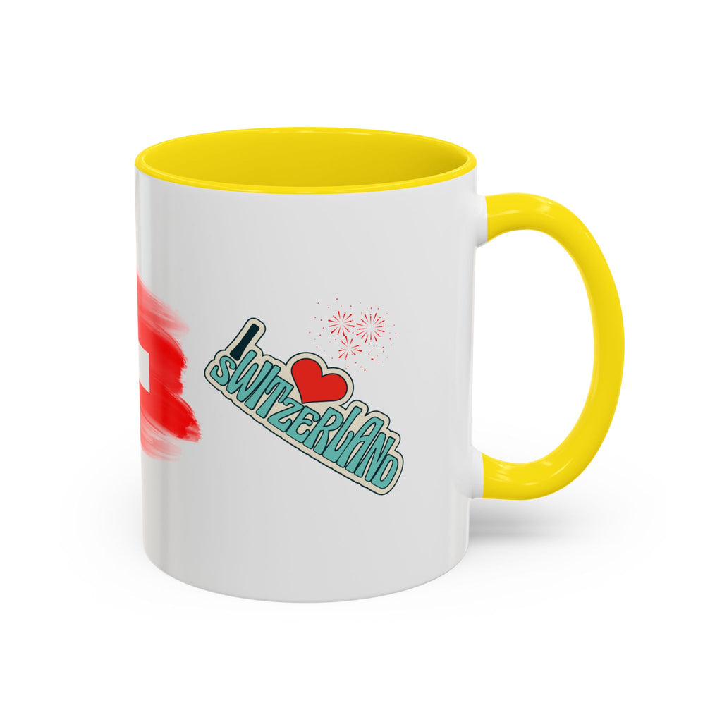 Switzerland Flag Accent Coffee Mug – I  Switzerland Travel Souvenir