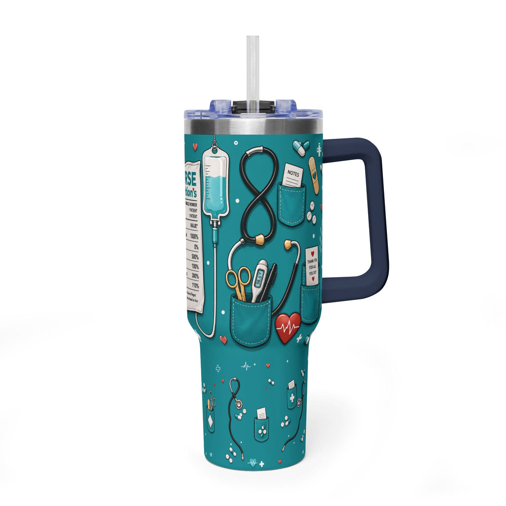 Nurse Nutrition 40oz Vacuum Tumbler – Medical Tools Pattern Insulated Travel Mug