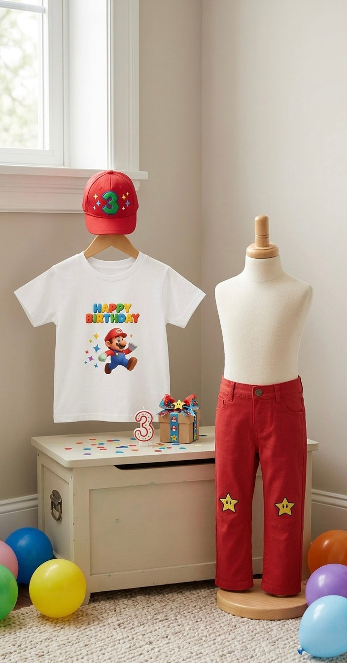 Mario Birthday Toddler Short Sleeve Tee
