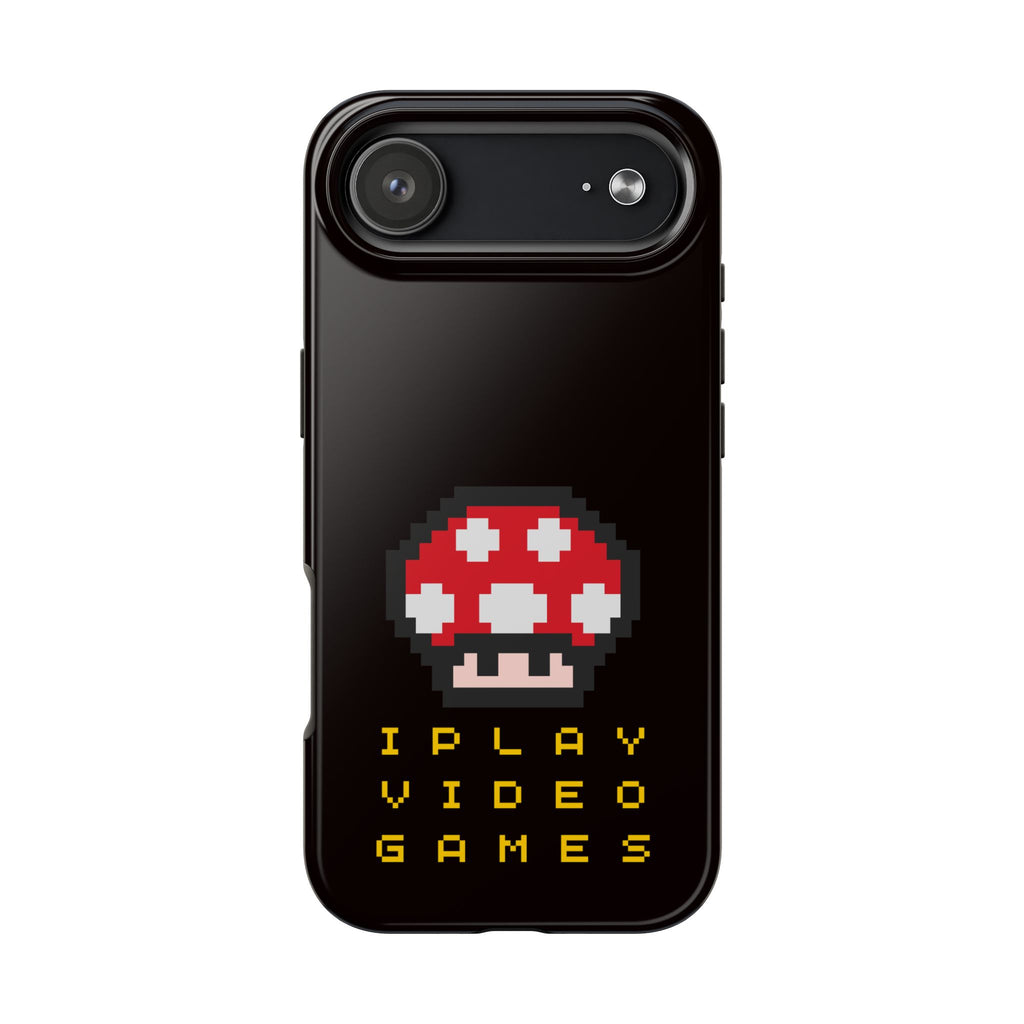I Play Video Games Pixel Mushroom Phone Case — Tough Protective Gamer Case