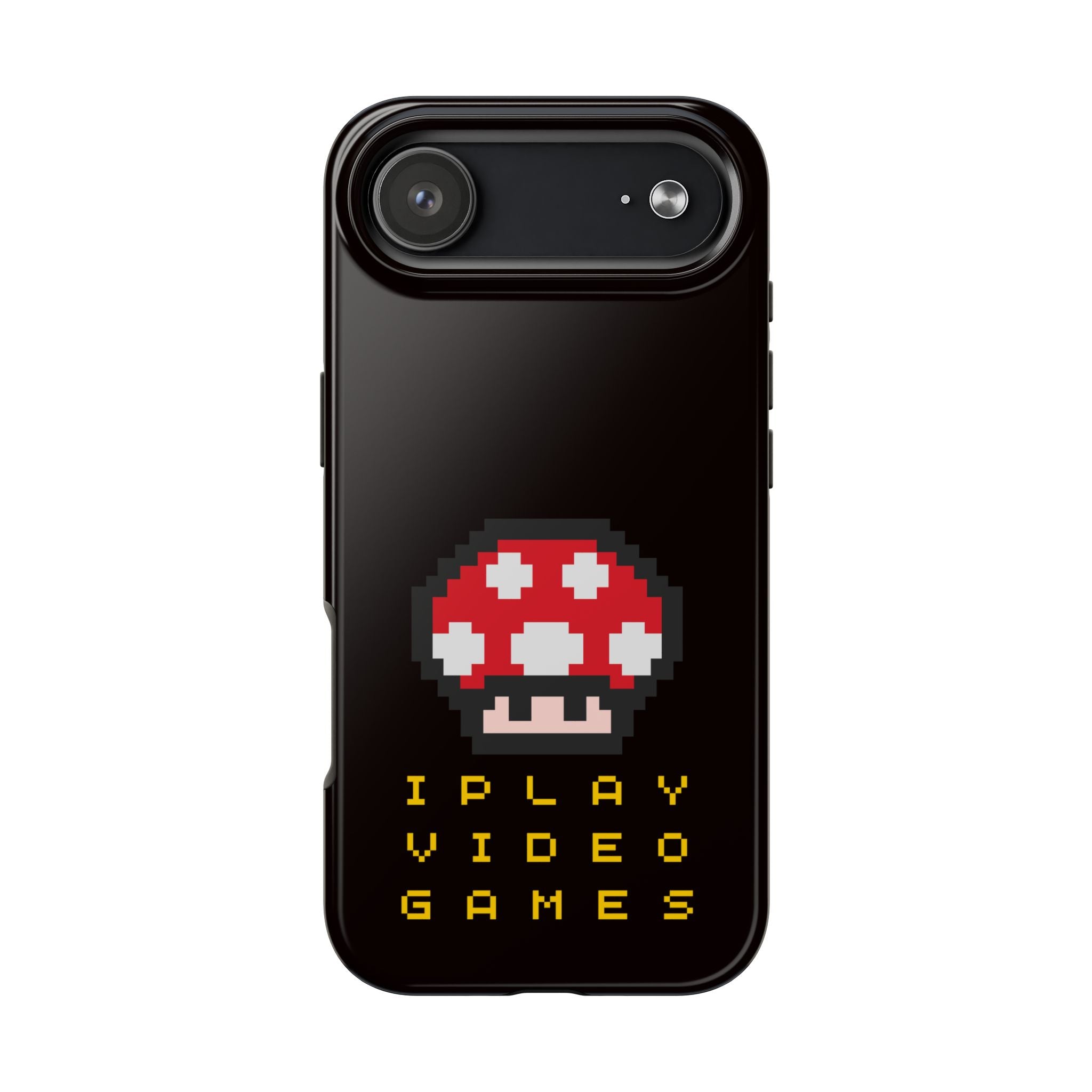 I Play Video Games Pixel Mushroom Phone Case — Tough Protective Gamer Case