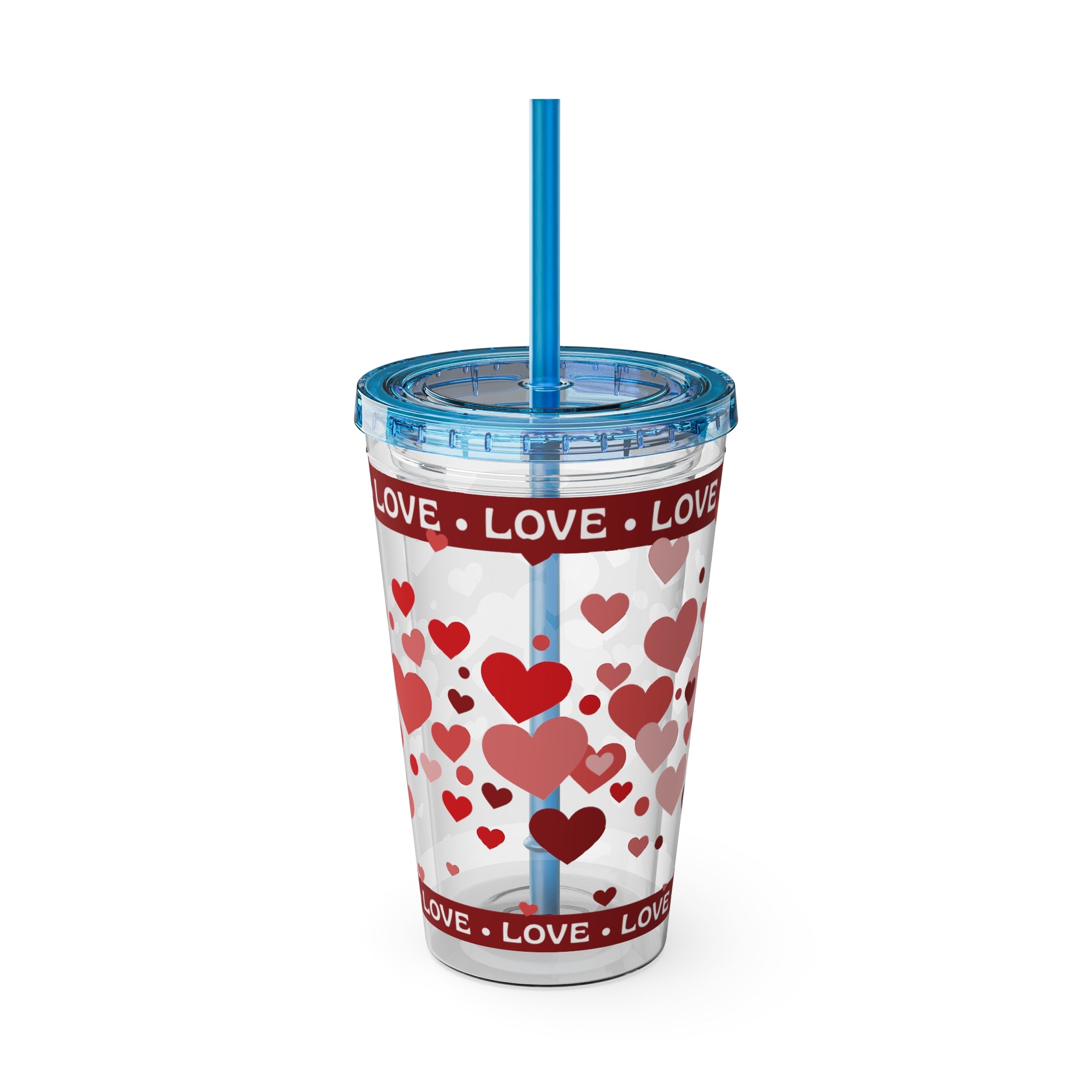 love Inspirational Work Vibes Tumbler — 16oz Sunsplash Tumbler with Straw