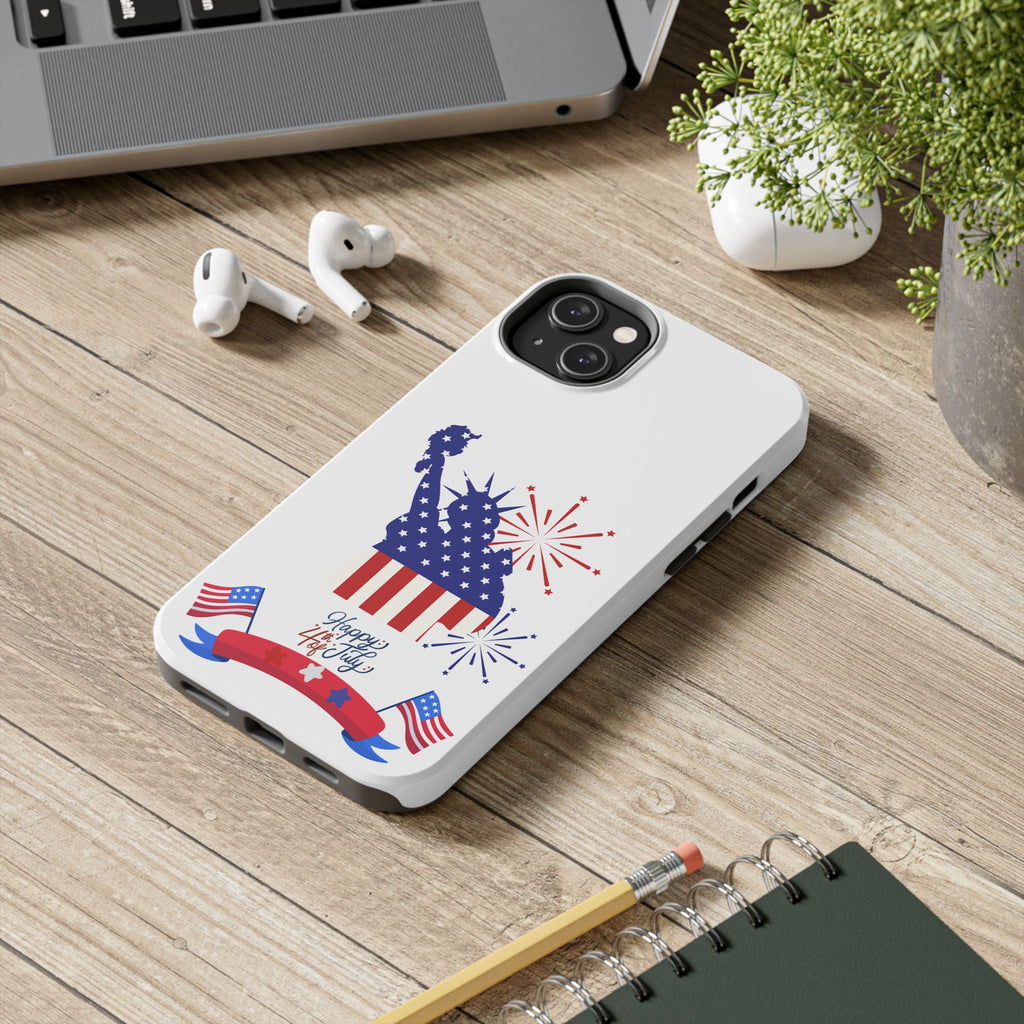 4th of July Tough Phone Case — Statue of Liberty USA Flag Design