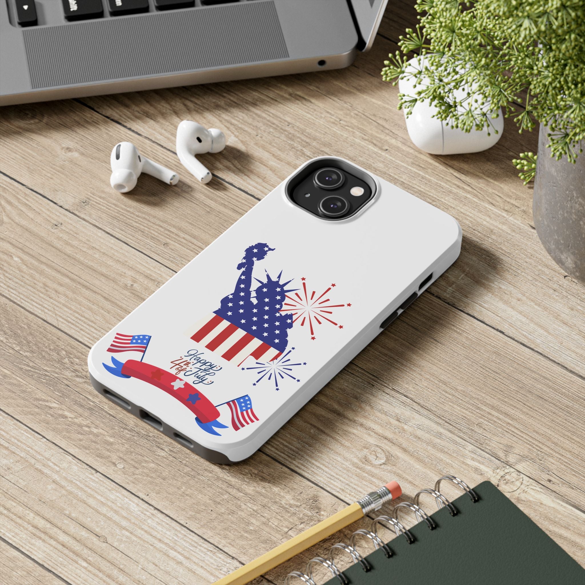 4th of July Tough Phone Case — Statue of Liberty USA Flag Design