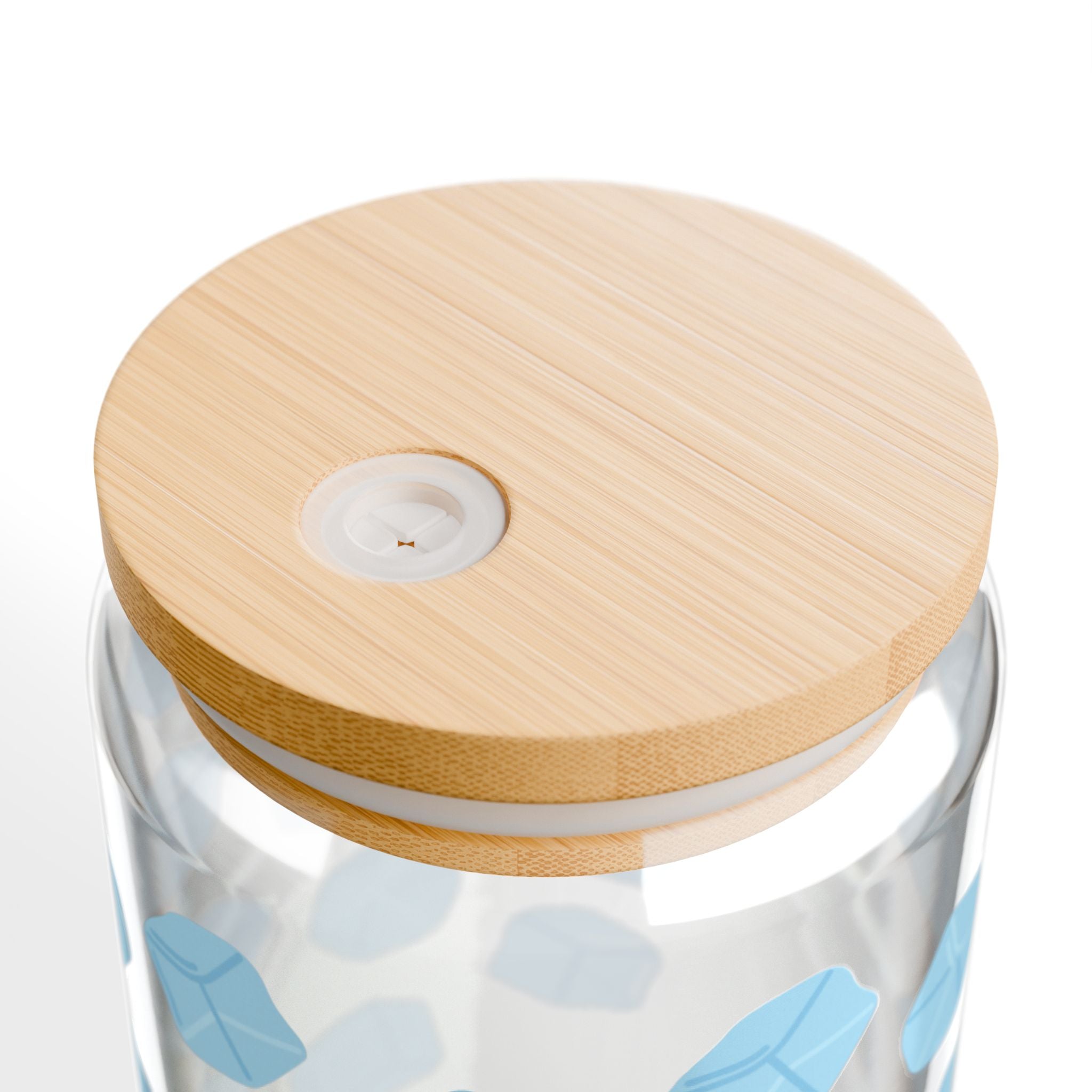 Hexagon Blue Pattern Sipper Glass — 16oz Reusable Straw Tumbler