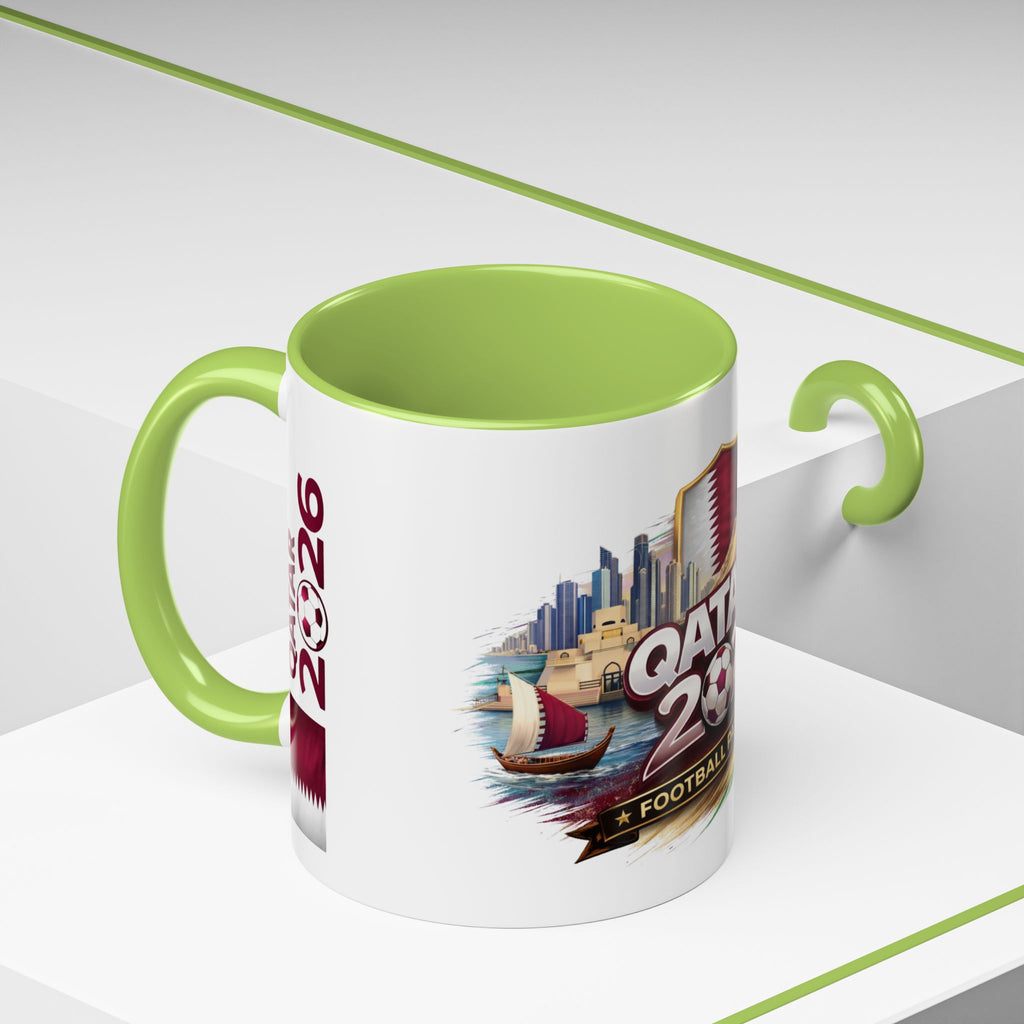 Qatar 2026 Football Passion Accent Coffee Mug (11/15oz)