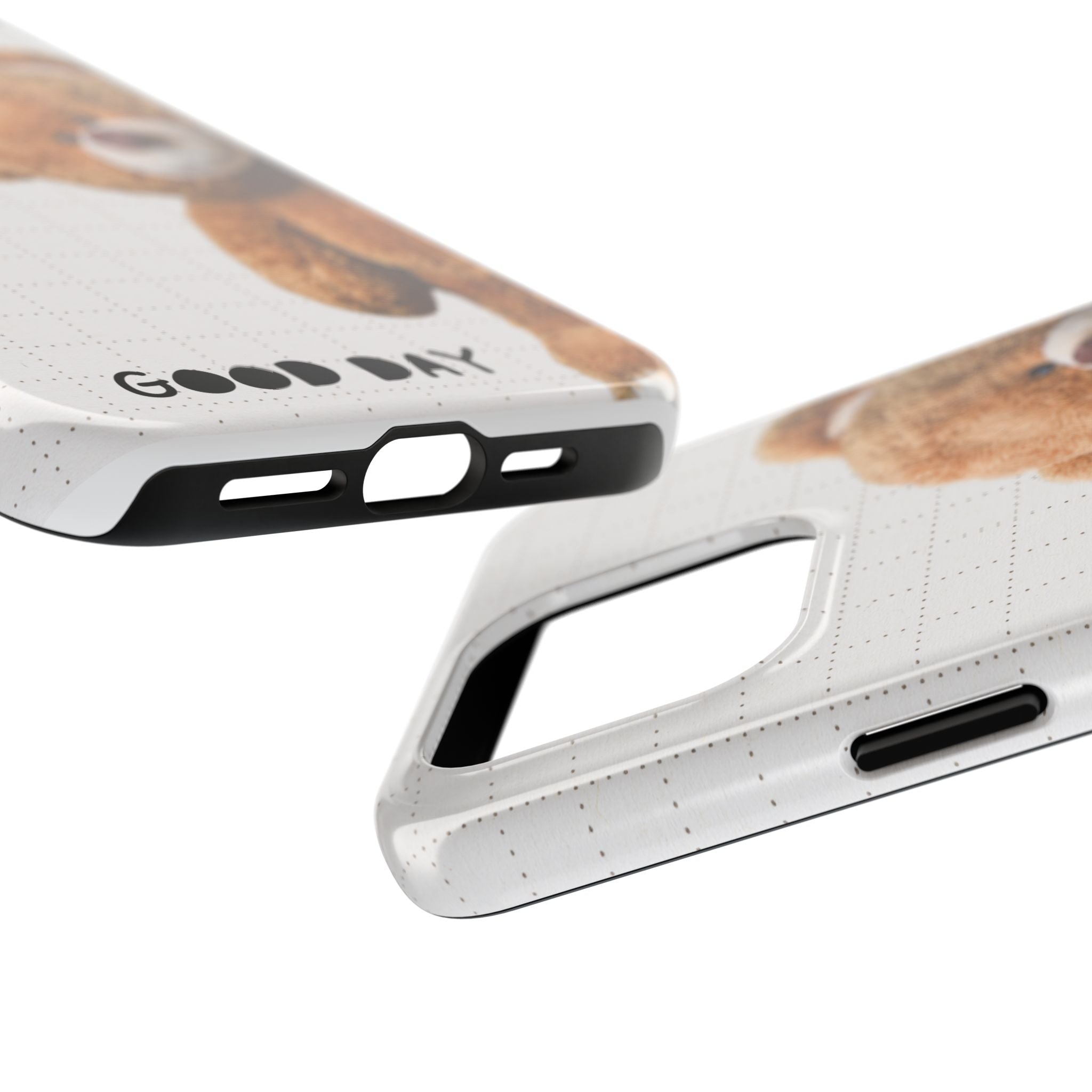 Teddy Bear Tough Phone Case — Cute Plush Peeking Design, Protective Shockproof Cover